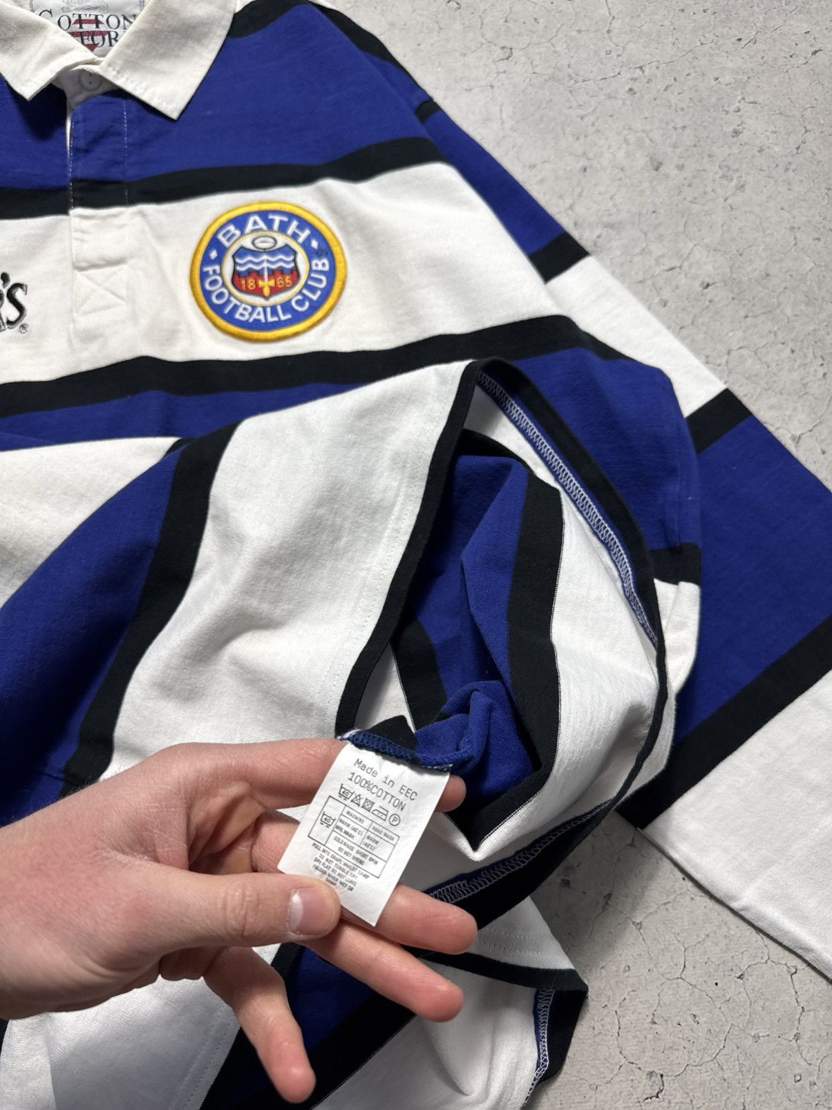 Vintage Cotton Oxford Bath 1994/1995 Rugby Sweatshirt Jersey Striped Size US XXL / EU 58 / 5 - 9 Thumbnail