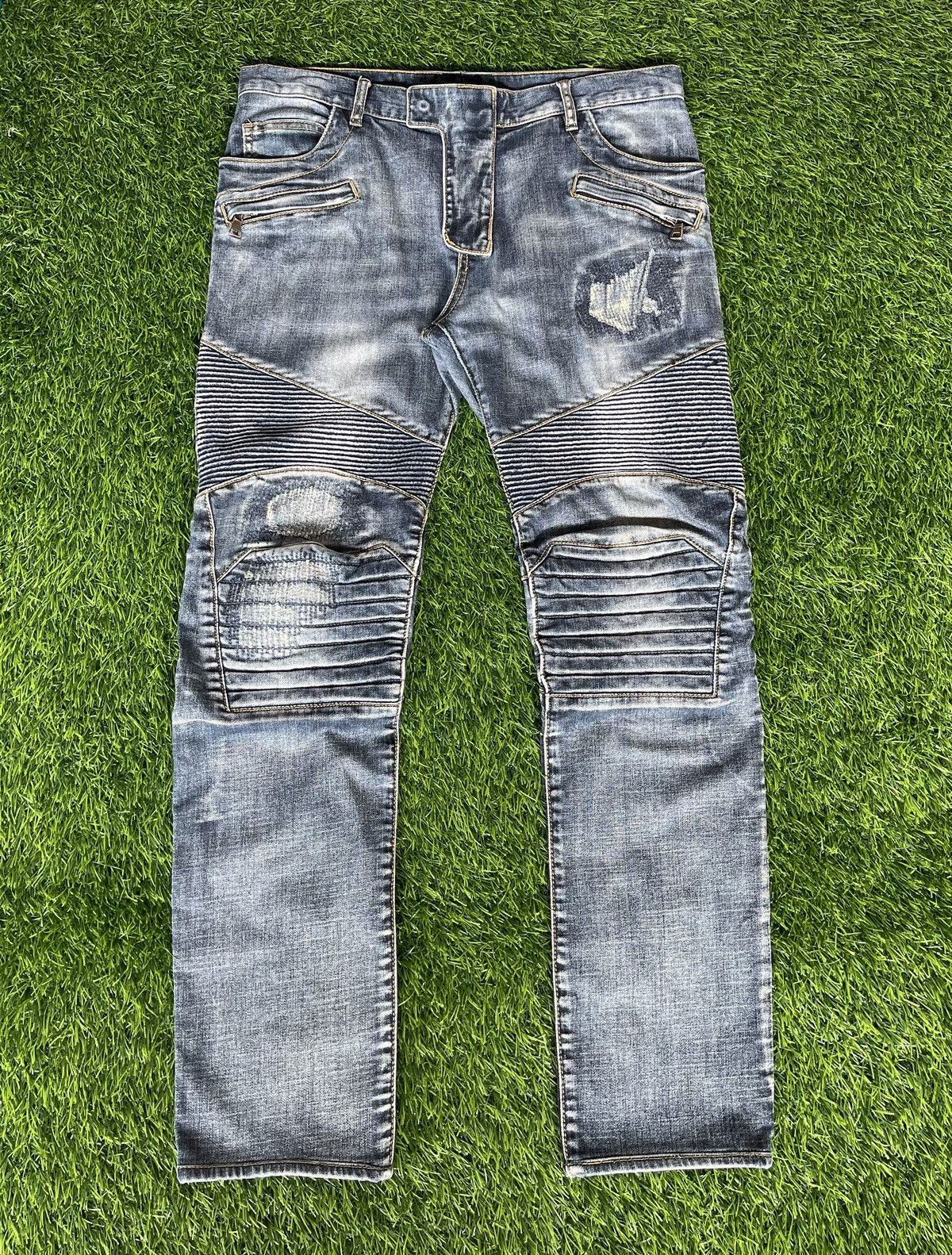 Balmain vintage distressed biker popular jeans size 30