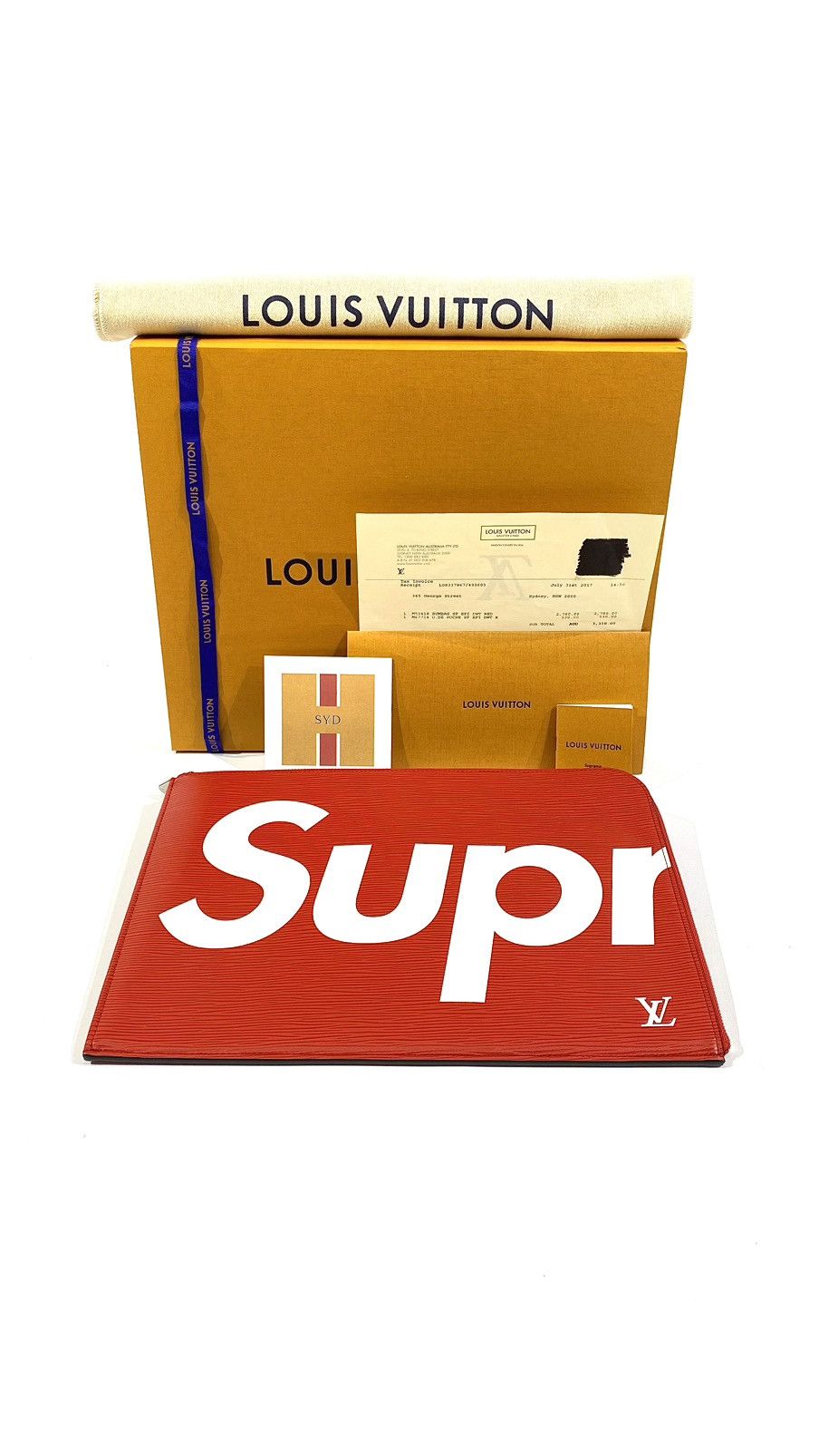 Louis Vuitton × Supreme Louis Vuitton X Supreme Pochette Red Jour EPI Leather Bag Size ONE SIZE - 1 Thumbnail