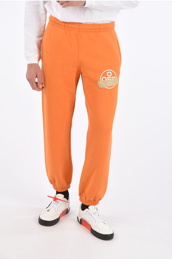 image of Off White Drawstring Tape Arrows Sweat Jogger Pants in Orange, Men's (Size 32)