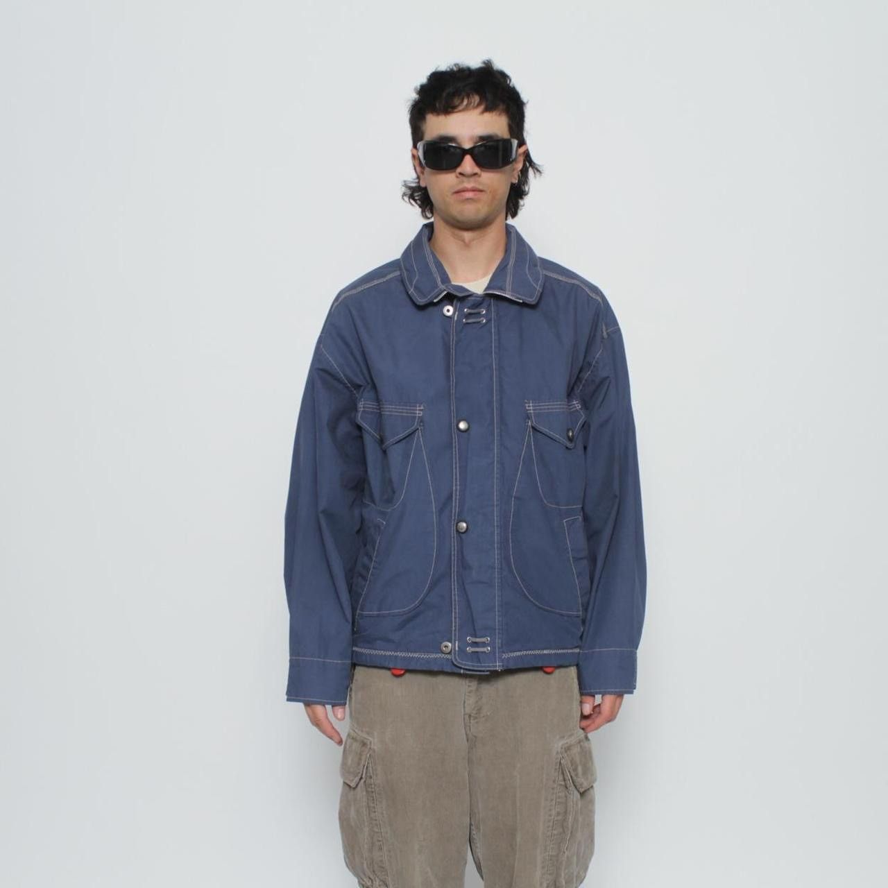 Vintage LIGHTWEIGHT BLUE TECHNICAL ZIP UP JACKET BY YACHT CO LTD. Size US XL / EU 56 / 4 - 1 Thumbnail