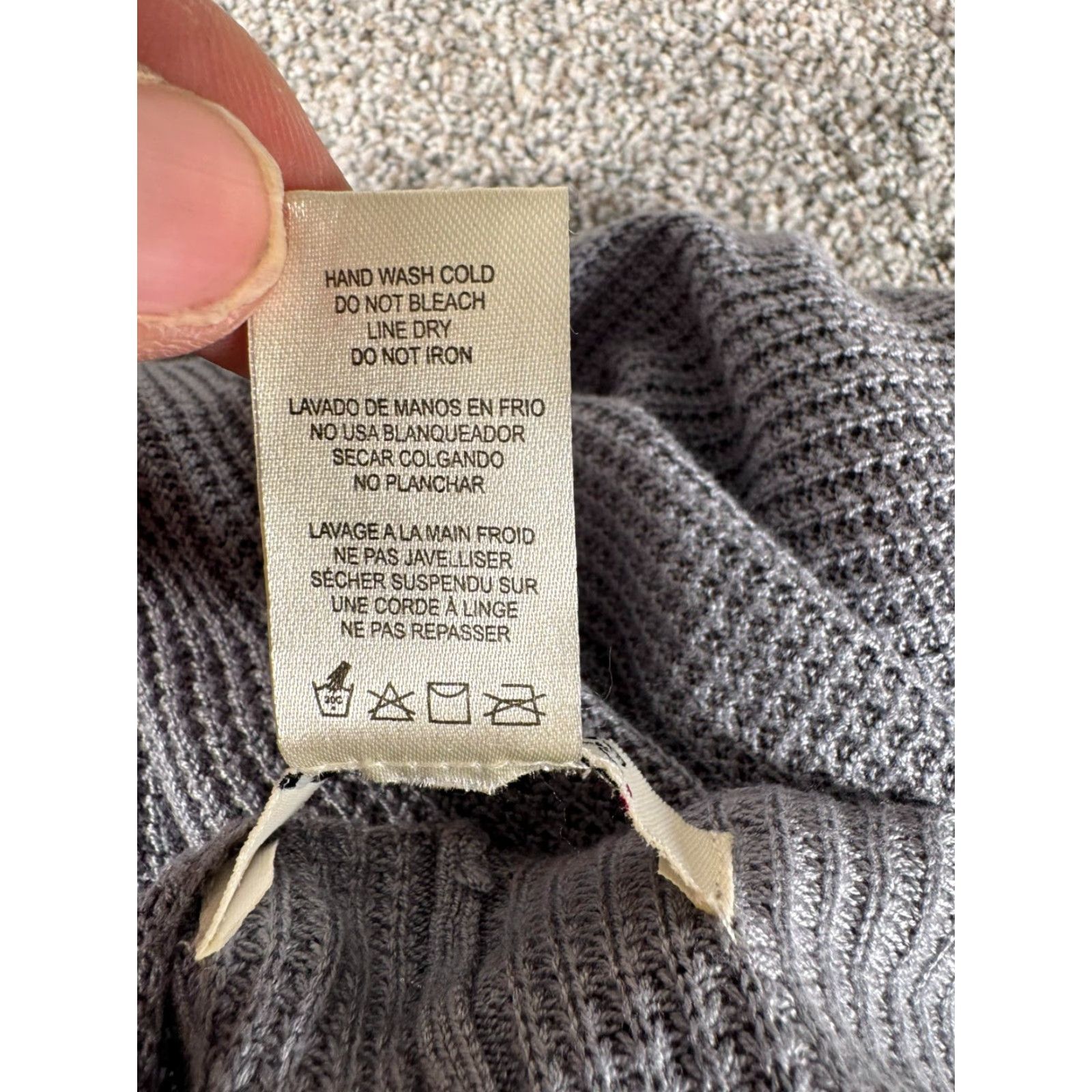 Vintage Simply Noelle Knit Poncho Sweater Womens One Size Minimalist Lagenlook Oversize Cardigan V-Neck Knit Gray Short Sleeve Relaxed Regular Womens Mens? Size ONE SIZE - 6 Thumbnail