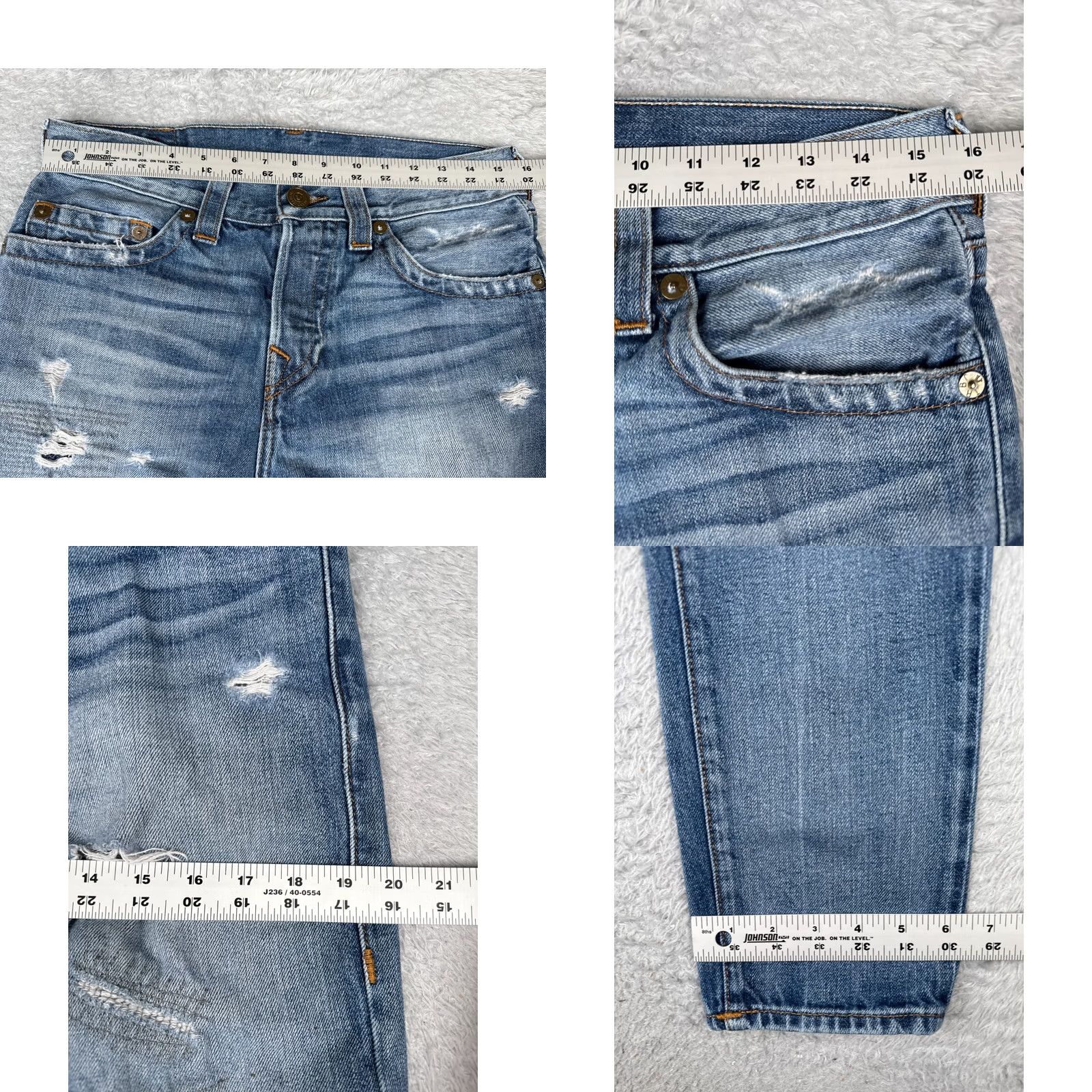 True Religion True Religion Jeans Mens 30x31 Blue Denim Logan Relaxed Taper Distressed Cotton Jeans Mens Blue Denim 90s Rock City Logo True Religion Logan Boy? Size US 30 / EU 46 - 9 Thumbnail