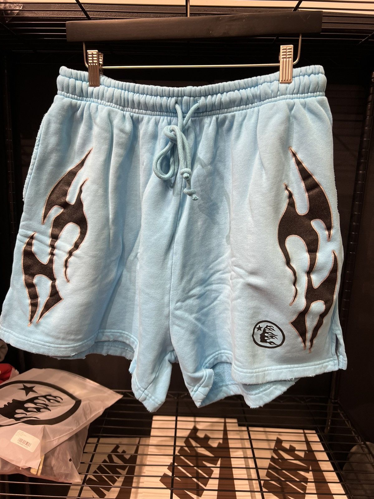 Hellstar Flame Shorts Blue – PIECES