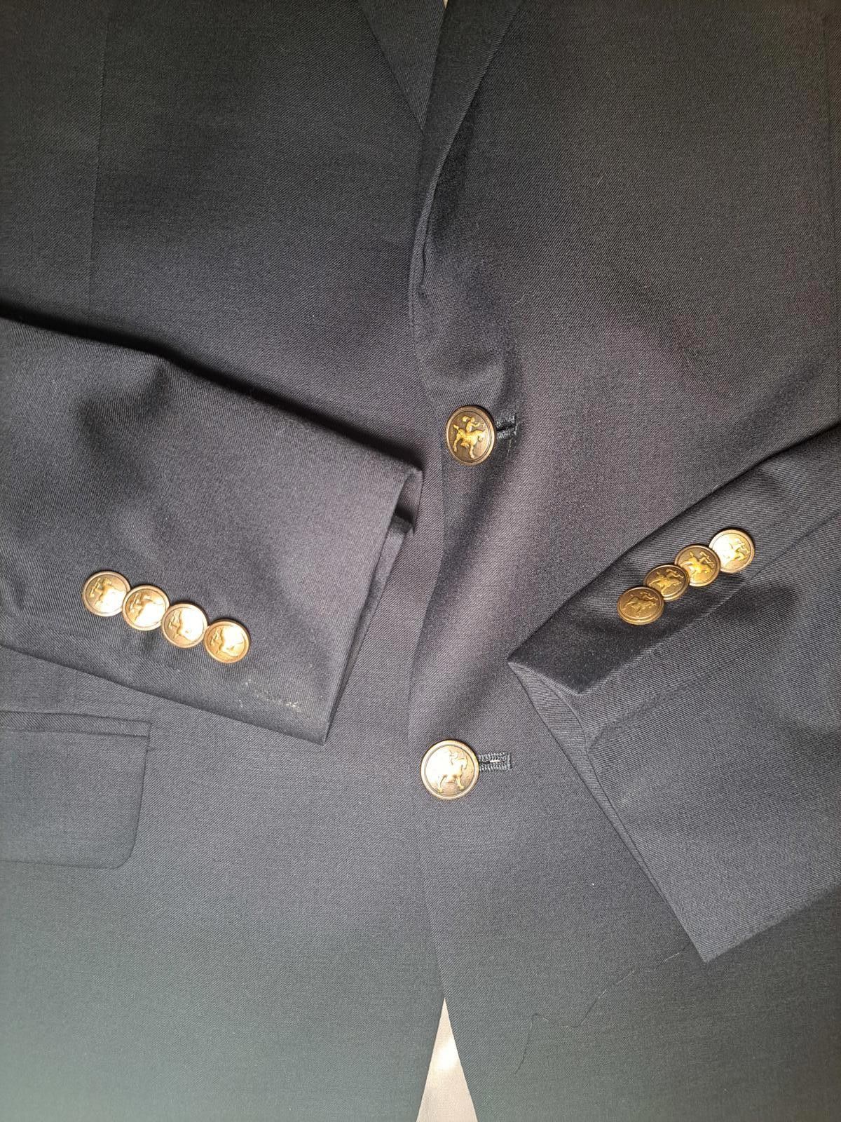 Hart Schaffner Marx Hart Schaffner Marx Blazer Mens 41L Blue Bronze Buttons Wool Size 40R - 6 Thumbnail
