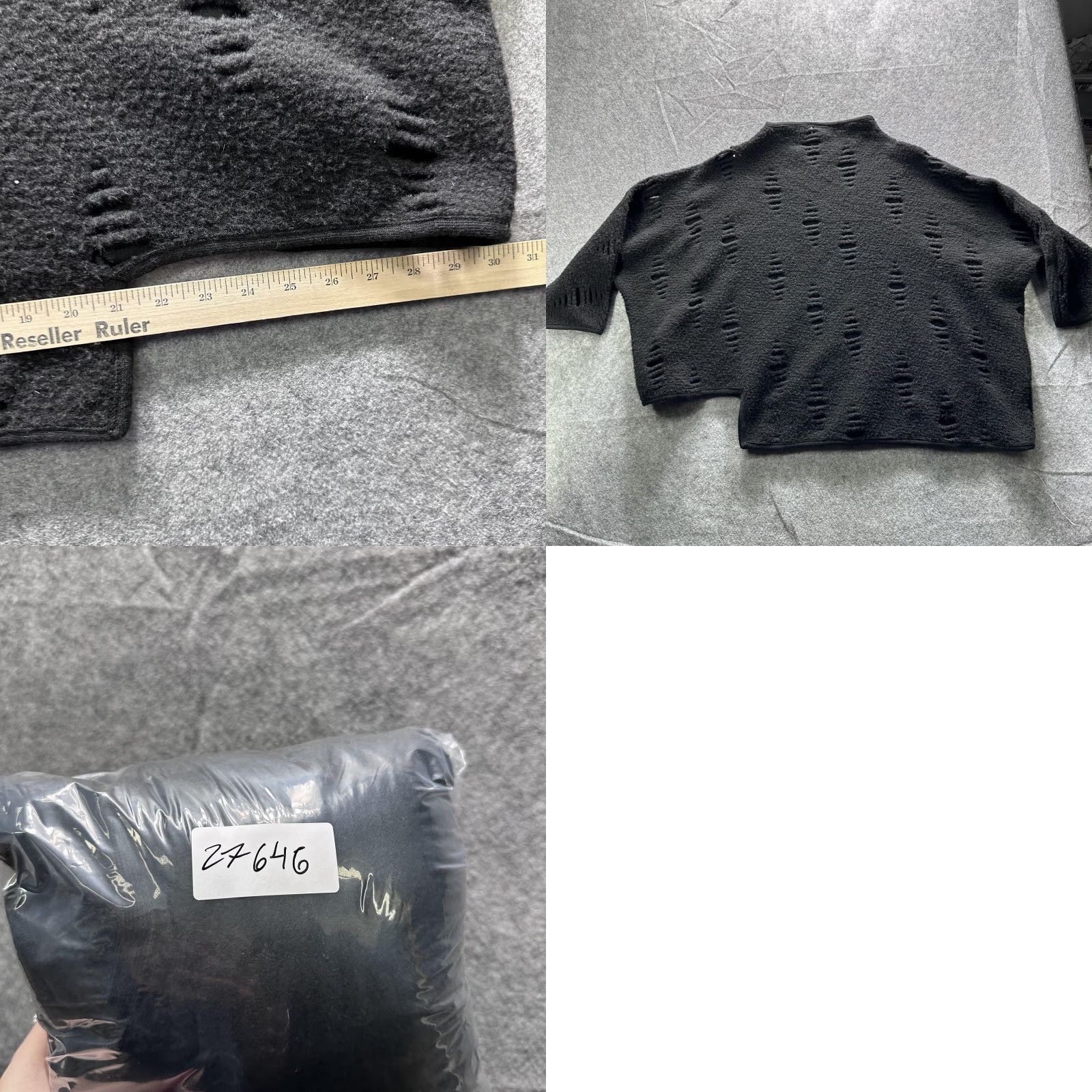 Vintage Alembika Sweater Womens XS Black Mock Neck Dolman Sleeve Textured Knit Pullover Size XS / US 0-2 / IT 36-38 - 8 Thumbnail