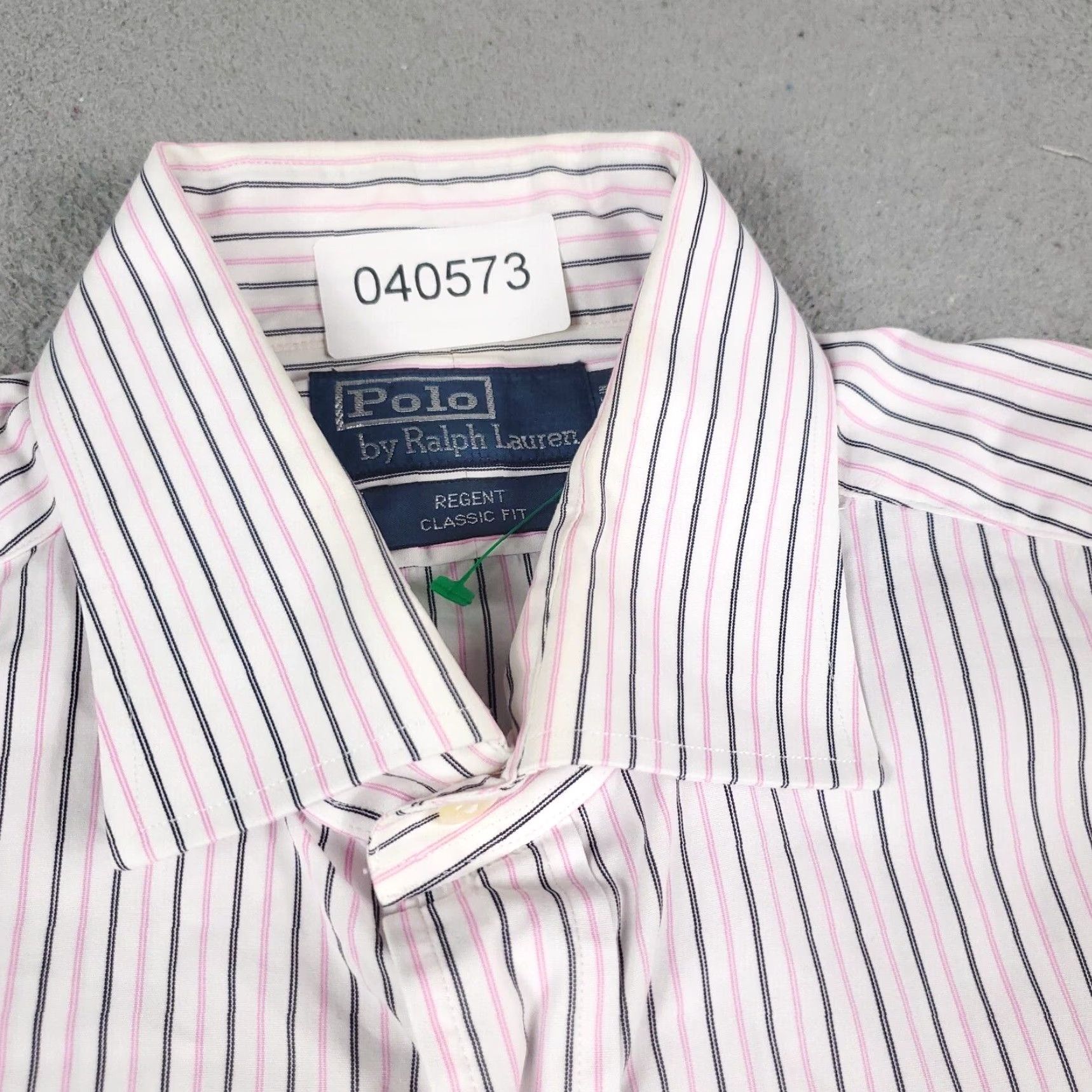 Ralph Lauren Ralph Lauren Shirt Mens 16 Pink White Striped Dress Button Up Long Sleeve Non-Iron Pockets 100% Cotton Casual Workwear Mens Size 42R - 3 Thumbnail