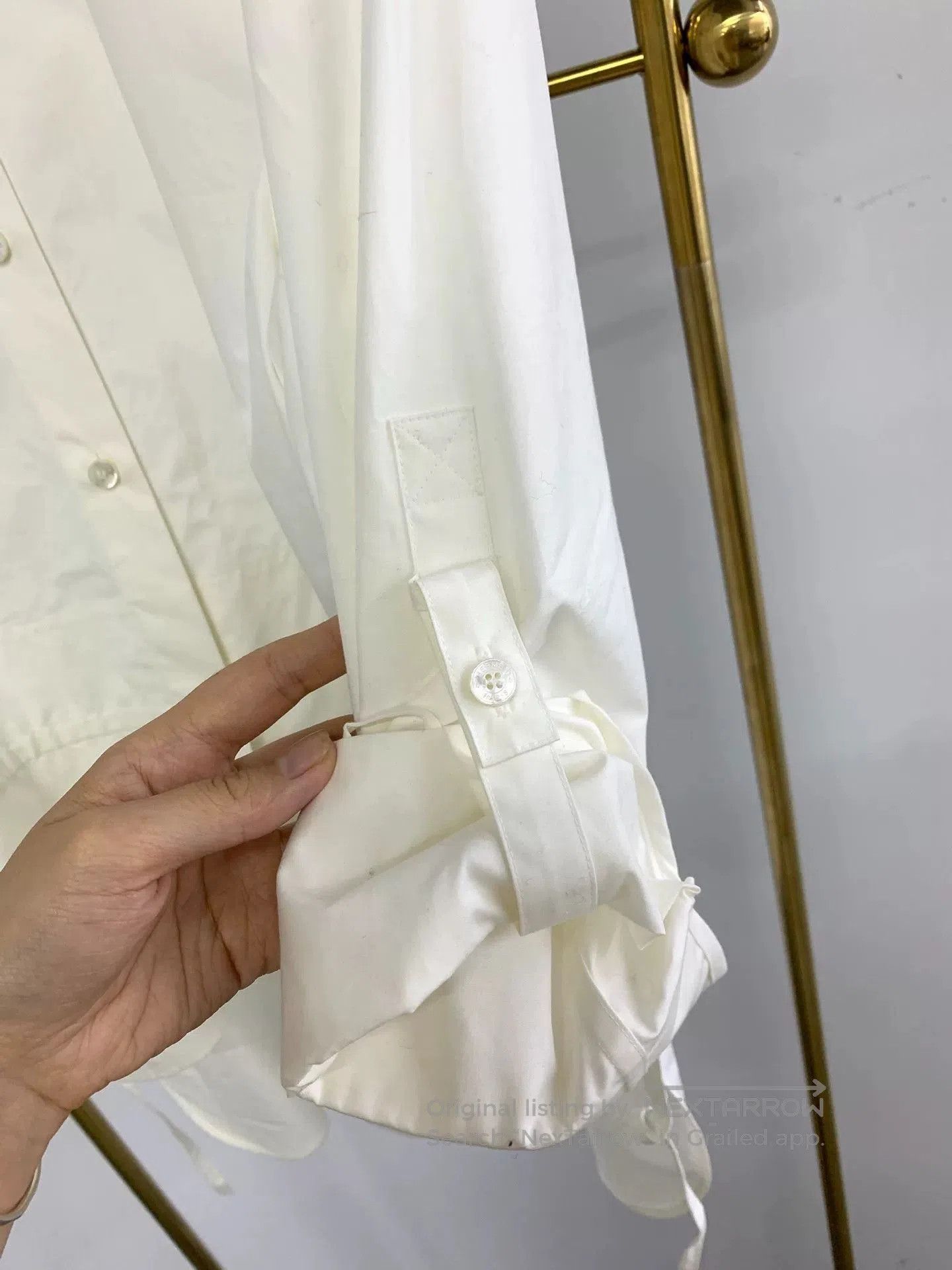 Hermes Hermes White Waist-Cinched Shirt. Size US M / EU 48-50 / 2 - 2 Thumbnail