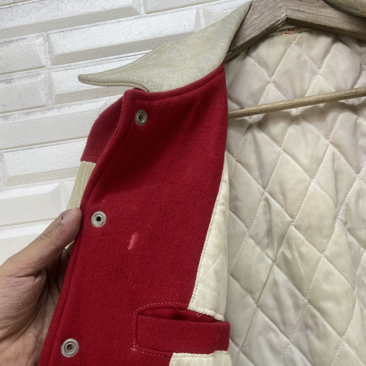Vintage Lunchon Kanagawa University Leather Varsity Jacket