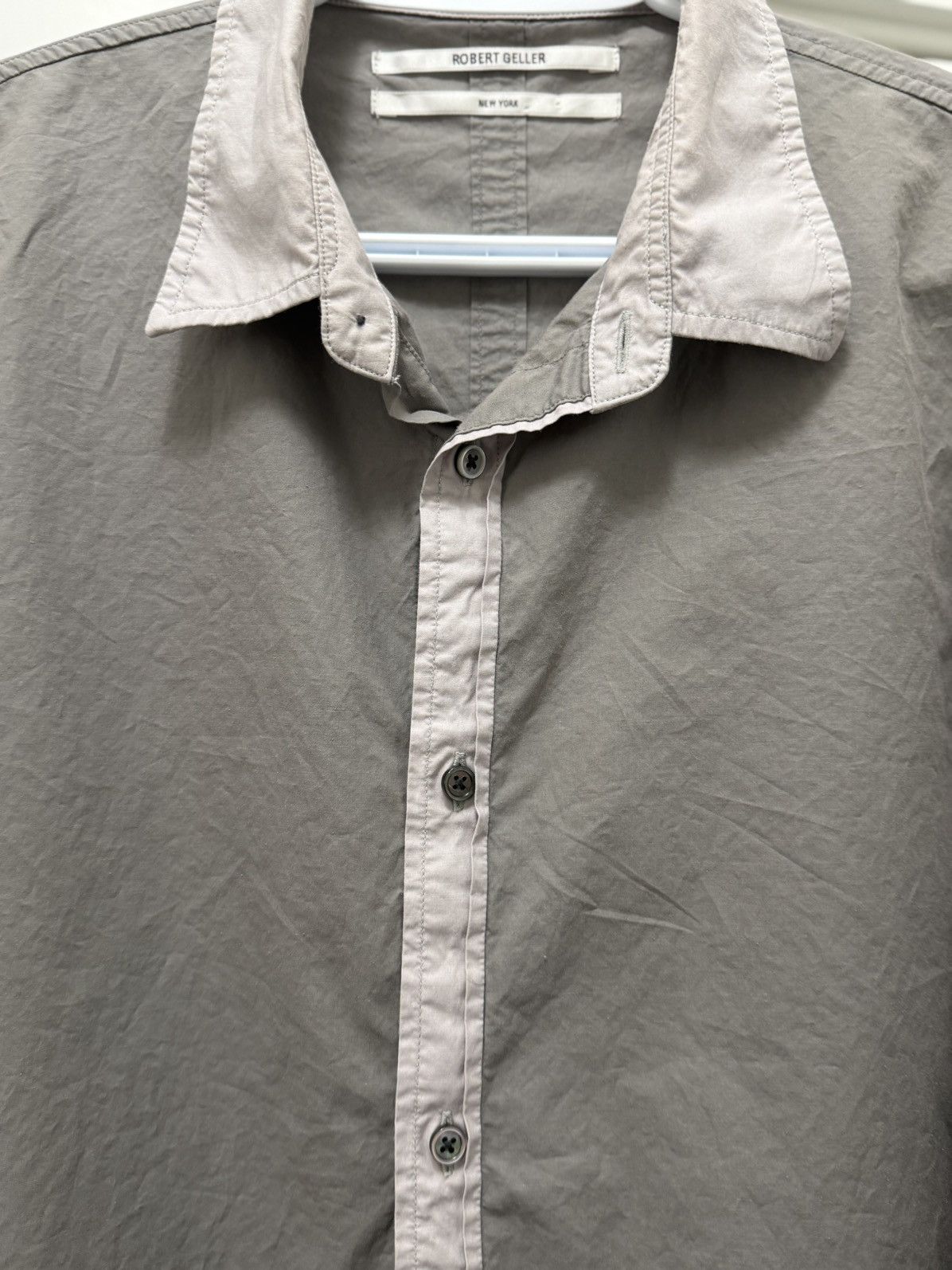 Robert Geller Robert Geller Japan Made Gray Contrast Shirt Size 50 Size US M / EU 48-50 / 2 - 3 Thumbnail