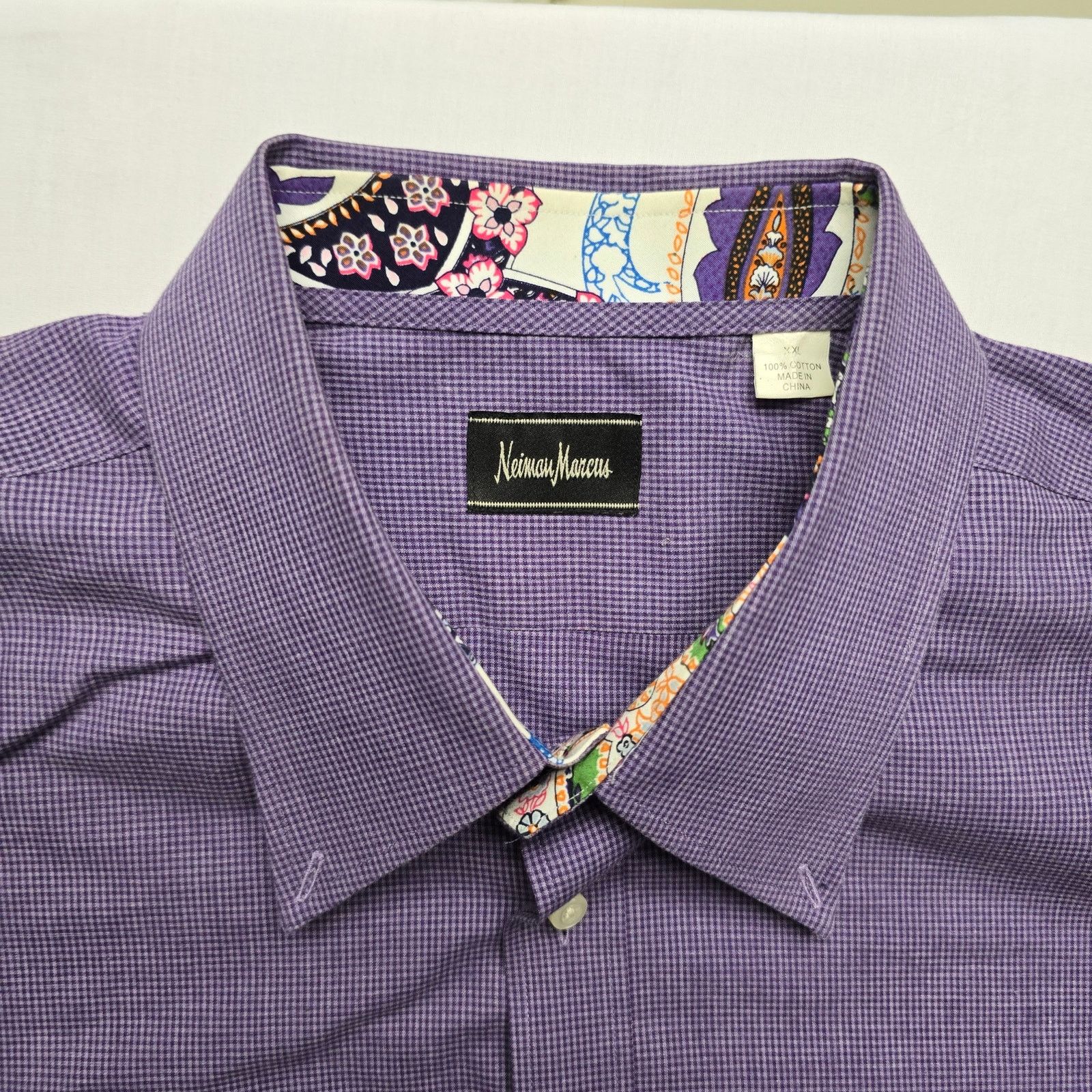 Vintage Neiman Marcus New Purple Button Up Cotton 2XL Dress Shirt Size US XXL / EU 58 / 5 - 5 Thumbnail