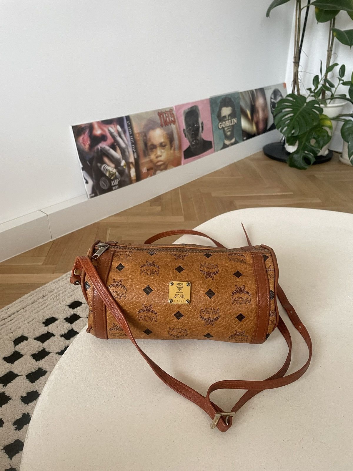 image of MCM Designer Leather Bag Vintage Brown 90's Luxury Monogram, Men's