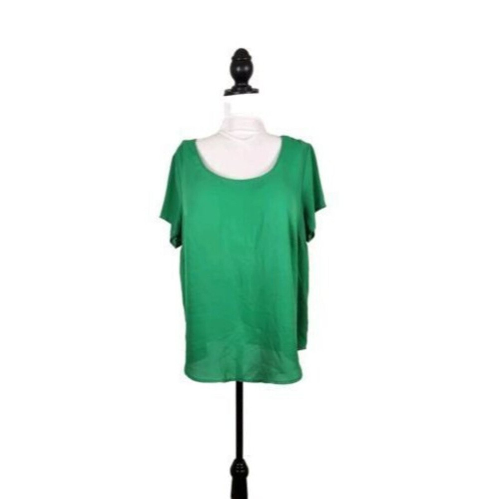 Torrid Torrid Size 1 Blouse Abbey Georgette Cage Back Top Green Size XL / US 12-14 / IT 48-50 - 2 Thumbnail