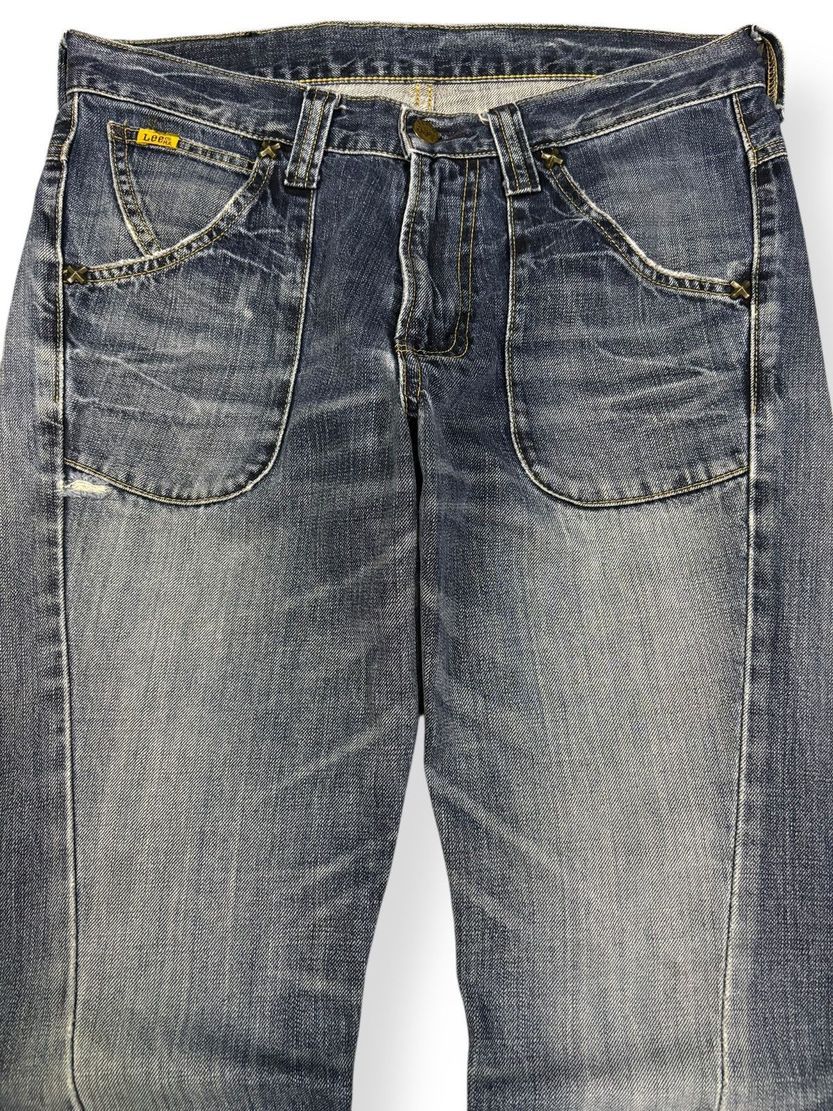 Lee Vintage Lee Riders Twisted Leg Flare Distressed Jeans Size US 32 / EU 48 - 3 Thumbnail