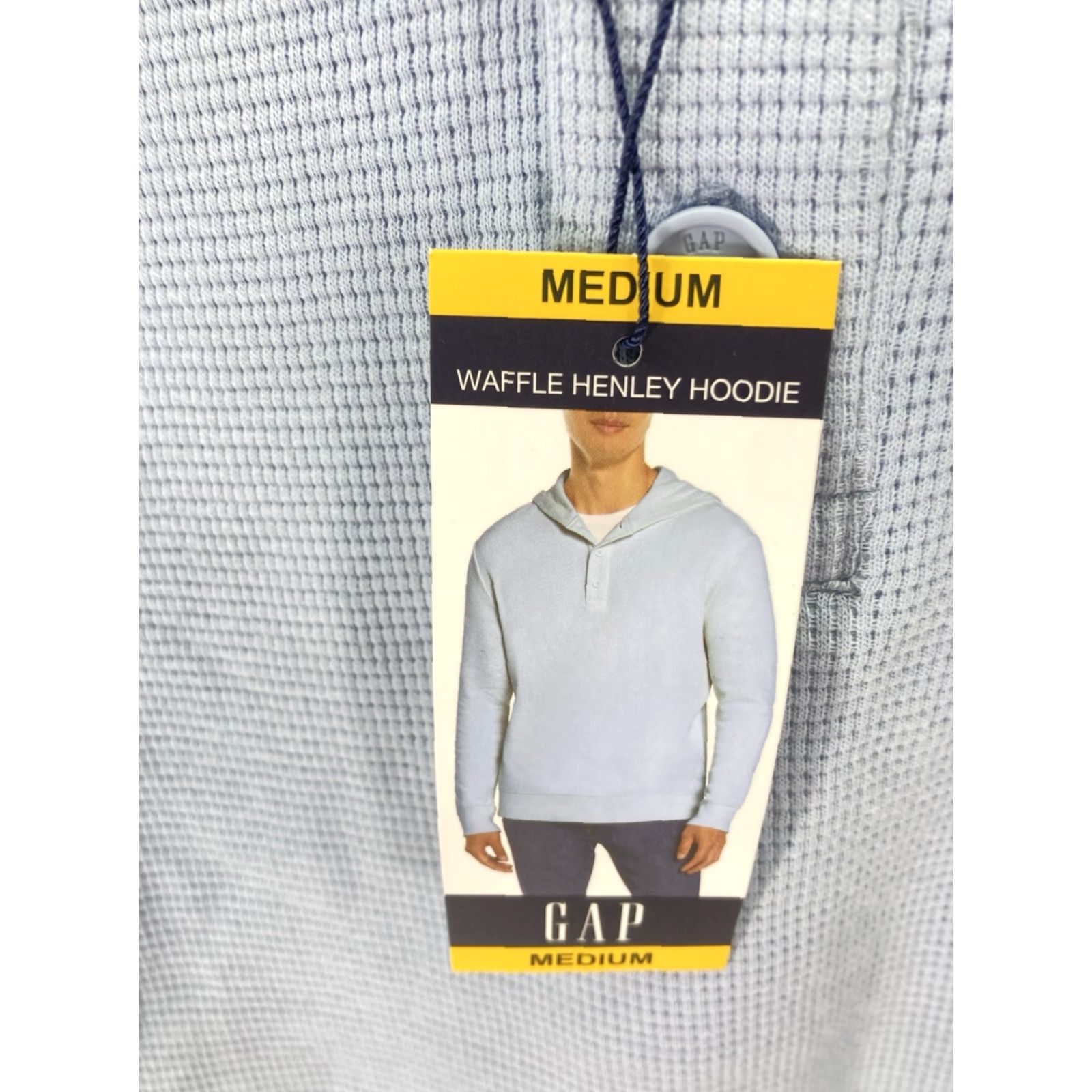Gap Gap Waffle Henley Hoodie Shirt Men Medium Blue Long Sleeve Pullover Casual NWT Size US M / EU 48-50 / 2 - 4 Thumbnail