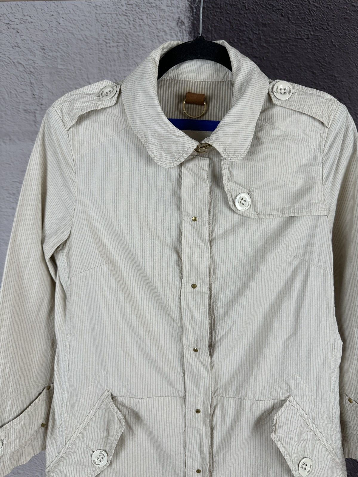 Burberry Thomas Burberry striped cotton lightweight trench coat Size XS / US 0-2 / IT 36-38 - 9 Thumbnail
