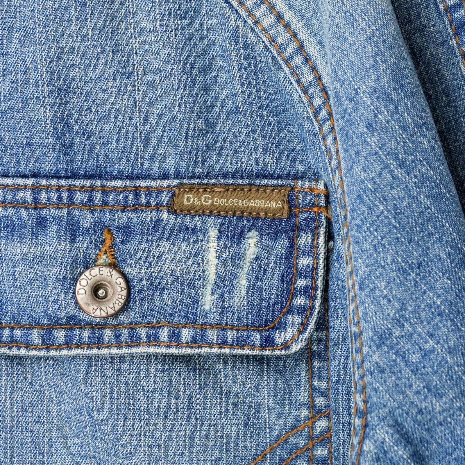 Dolce Gabbana SS2005 DG Logo Light Blue Denim Bomber Jacket