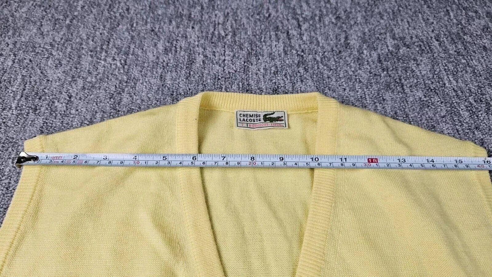 Lacoste Lacoste V-Neck Sweater Vest Yellow Cotton Crocodile Logo 2XL Size US XXL / EU 58 / 5 - 10 Thumbnail