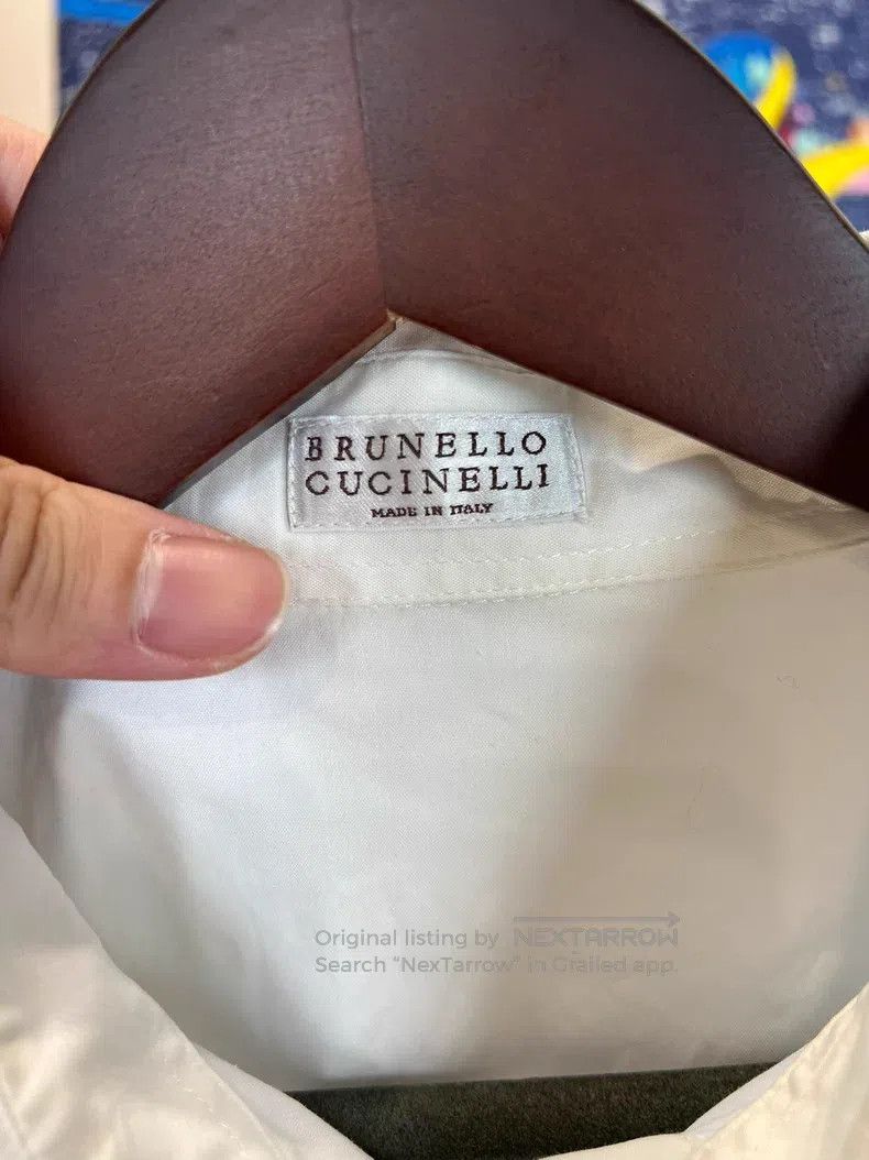 Brunello Cucinelli Brunello Cucinelli White Long Sleeve Shirt Size L / US 10 / IT 46 - 3 Thumbnail