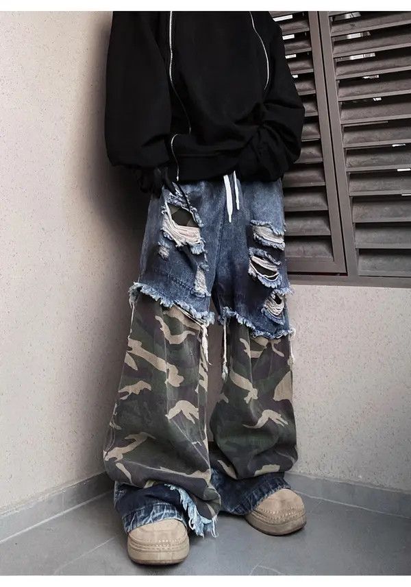 Jean Michiko x Nanae Oversized Ripped Denim Cargo Jeans Size US 32 / EU 48 - 5 Thumbnail