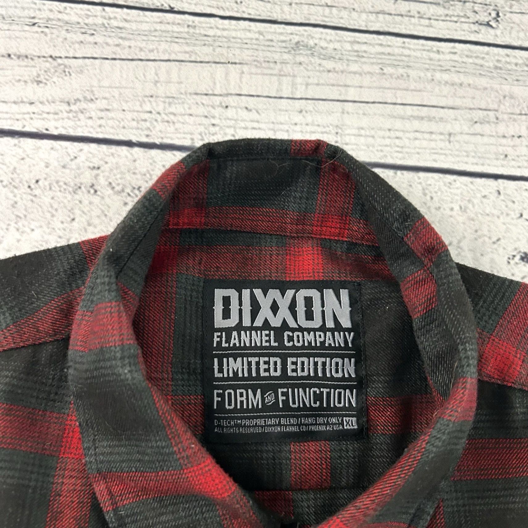Vintage Dixxon Flannel Button-Up Shirt XL Red Mens Plaid Limited Edition Long Sleeve Bulleted Button Pockets Front Size US XL / EU 56 / 4 - 2 Thumbnail