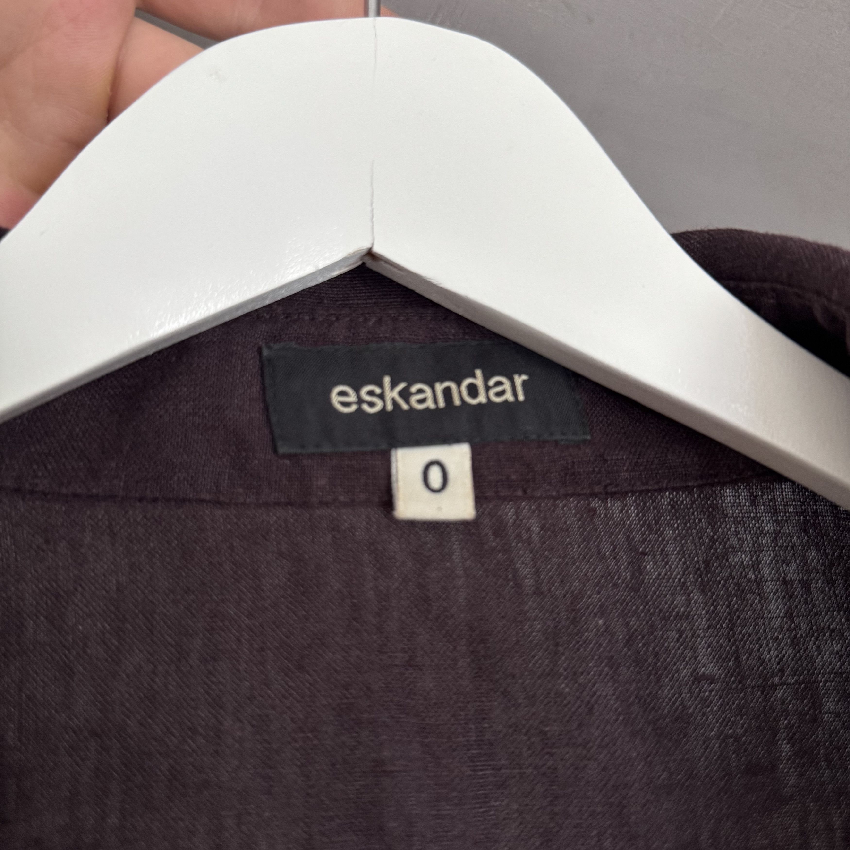 eskandar Women’s ESKANDAR 100% Linen Burgundy Button-Up Dress Shirt Size ONE SIZE - 13 Thumbnail