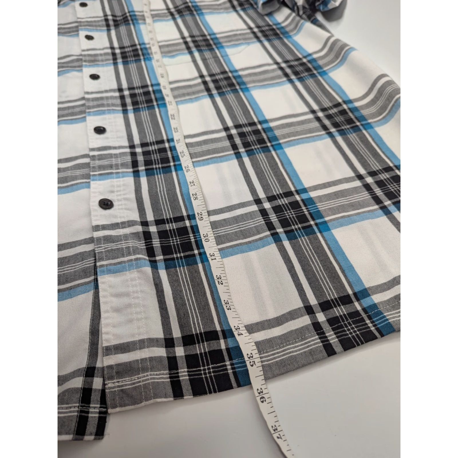 Vintage YAGO Shirt Men’s 5XL White Plaid Button-Up Short Sleeve Baggy Y2K Streetwear Size US XXL / EU 58 / 5 - 7 Thumbnail