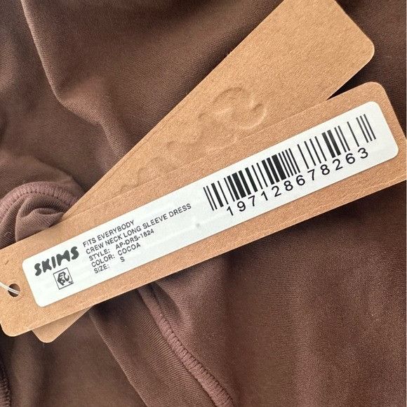 NWT SKIMS Fits Everybody Crewneck Long Sleeve Dress