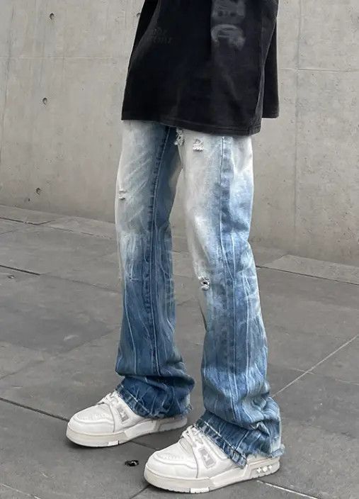 VIBE High Street Vintage Style Distress Jeans Size US 34 / EU 50 - 2 Thumbnail