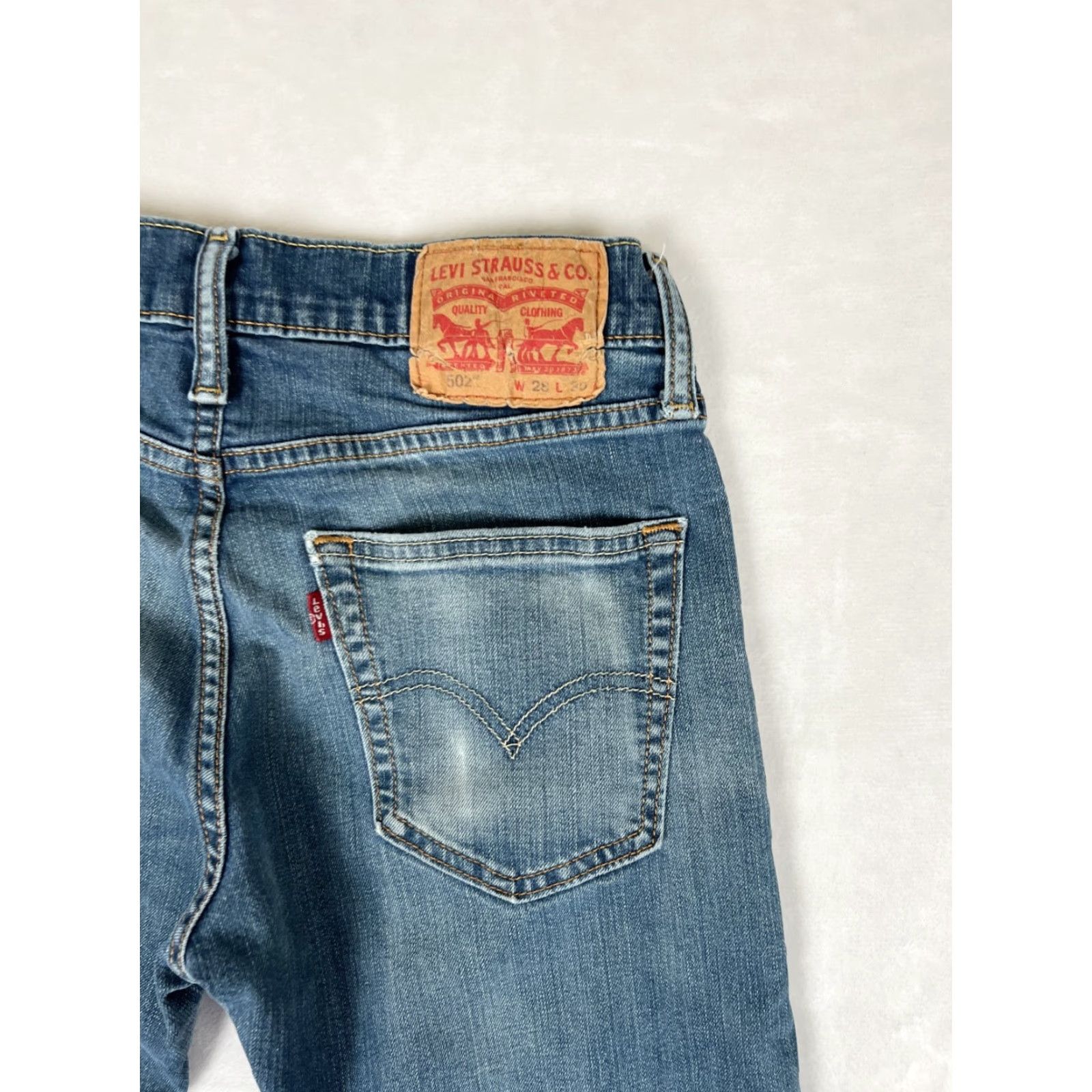 Levi's Levi’s 502 Jeans Straight Denim 28x28 Regular Men Blue Medium Wash Vintage No Size US 28 / EU 44 - 7 Thumbnail