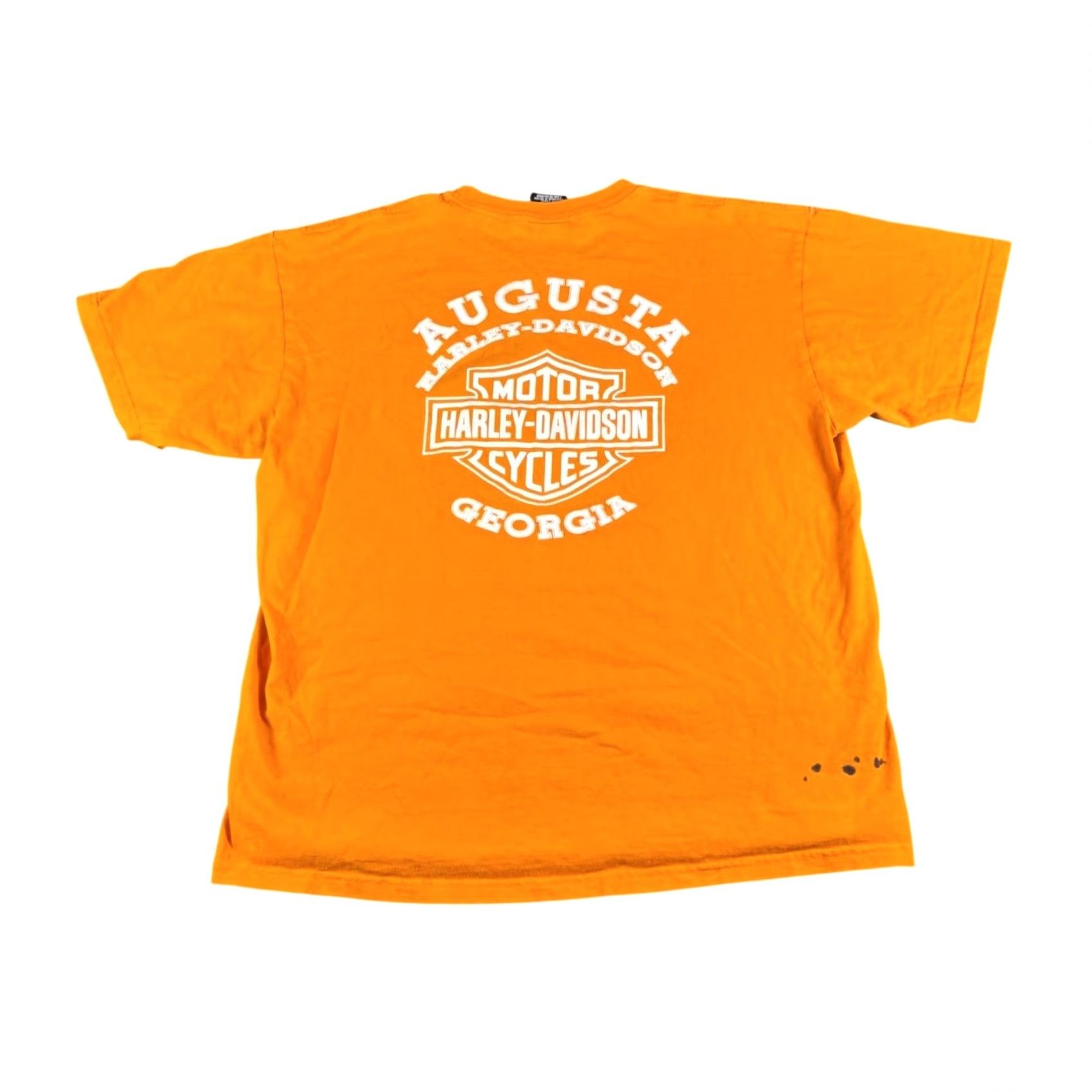 Harley Davidson VINTAGE Harley-Davidson T-Shirt Orange Graphic Print XL Short Sleeve Men Crew Neck Cotton Vintage Size US XL / EU 56 / 4 - 2 Thumbnail