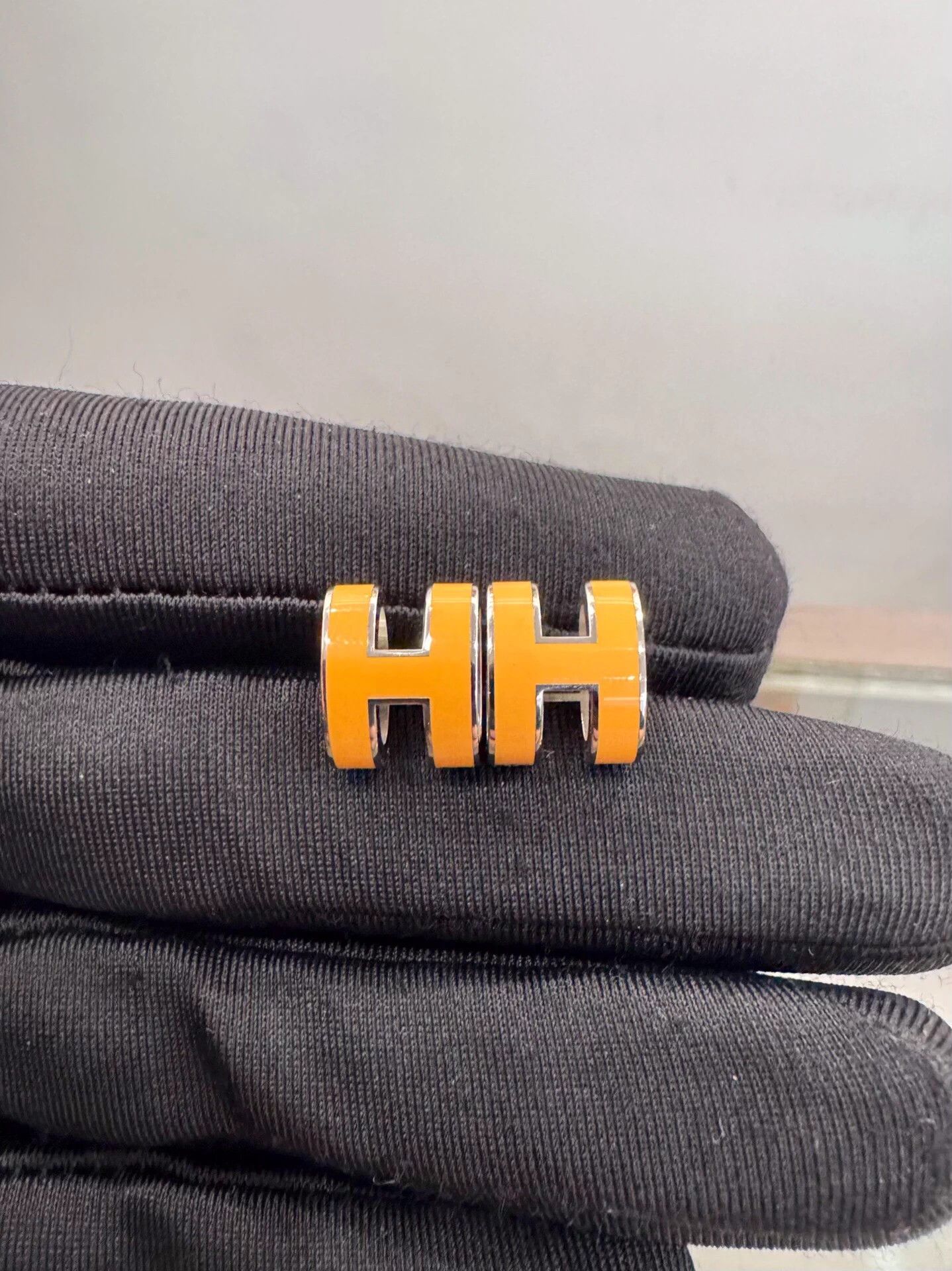 Hermes Hermes Pop H Orange H Logo Earrings Size ONE SIZE - 2 Thumbnail