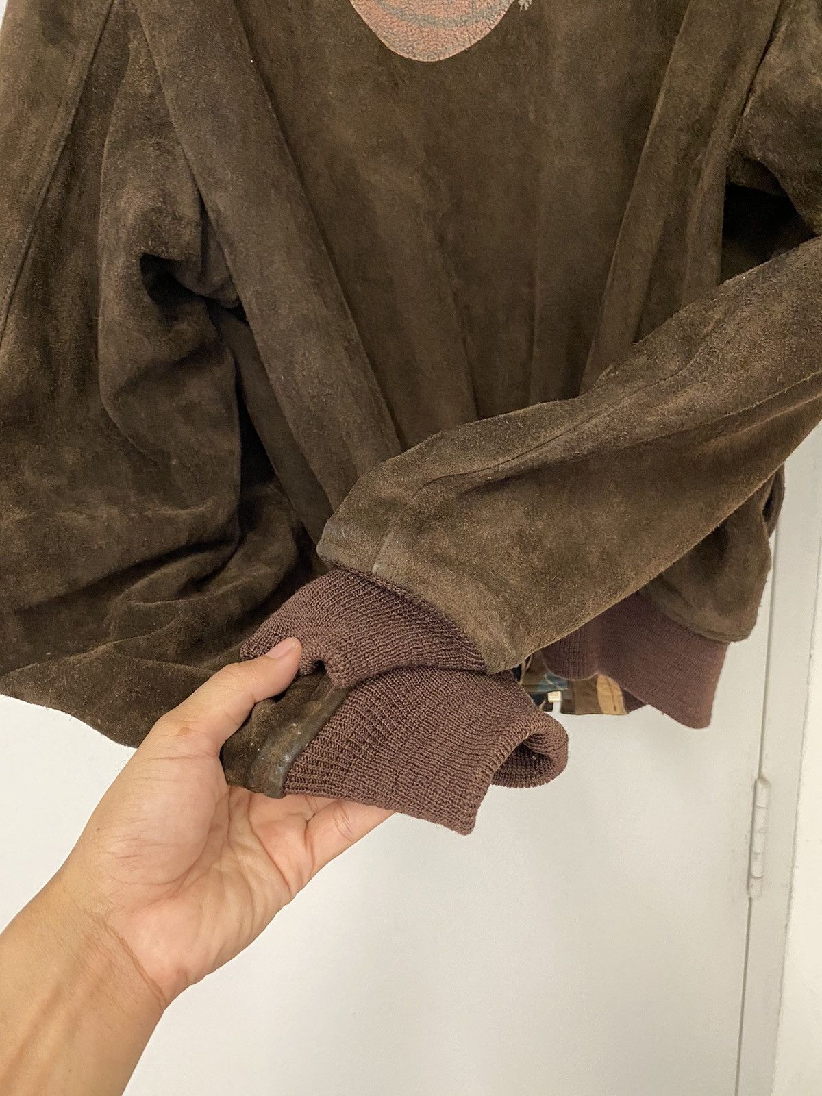 Karl Helmut × Vintage VTG Karl Helmut Cowhide Hand Painted Leather Bomber Jacket Size US M / EU 48-50 / 2 - 21 Thumbnail