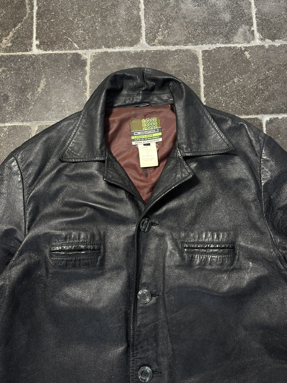Diesel 1990s Diesel Leather Jacket Vintage Diesel Jeans Trench Mid Size US L / EU 52-54 / 3 - 3 Thumbnail