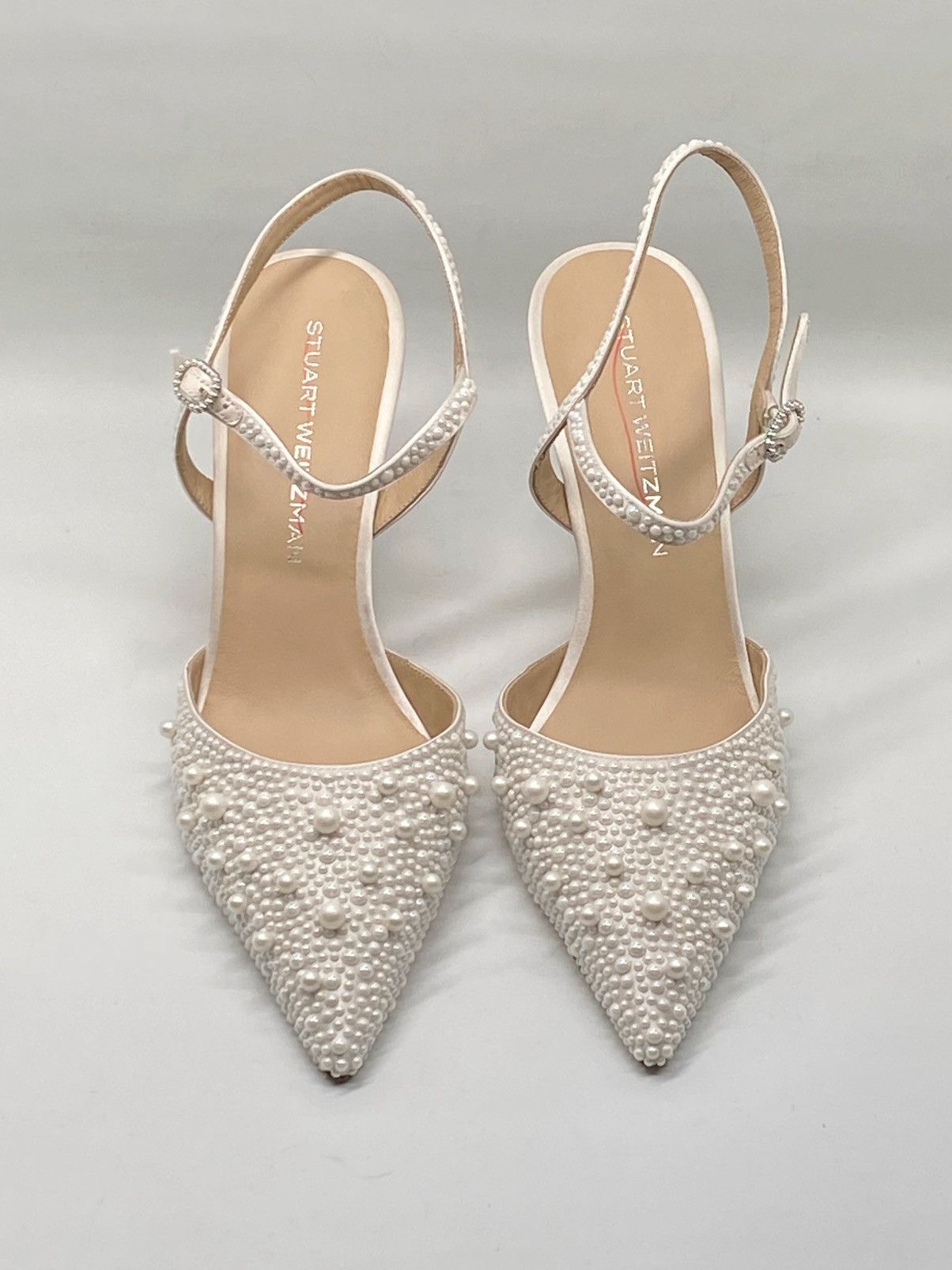 Stuart Weitzman Stuart Weitzman 85MM Pearl-Embellished Satin Pumps size 10 Size US 10 / IT 40 - 6 Thumbnail