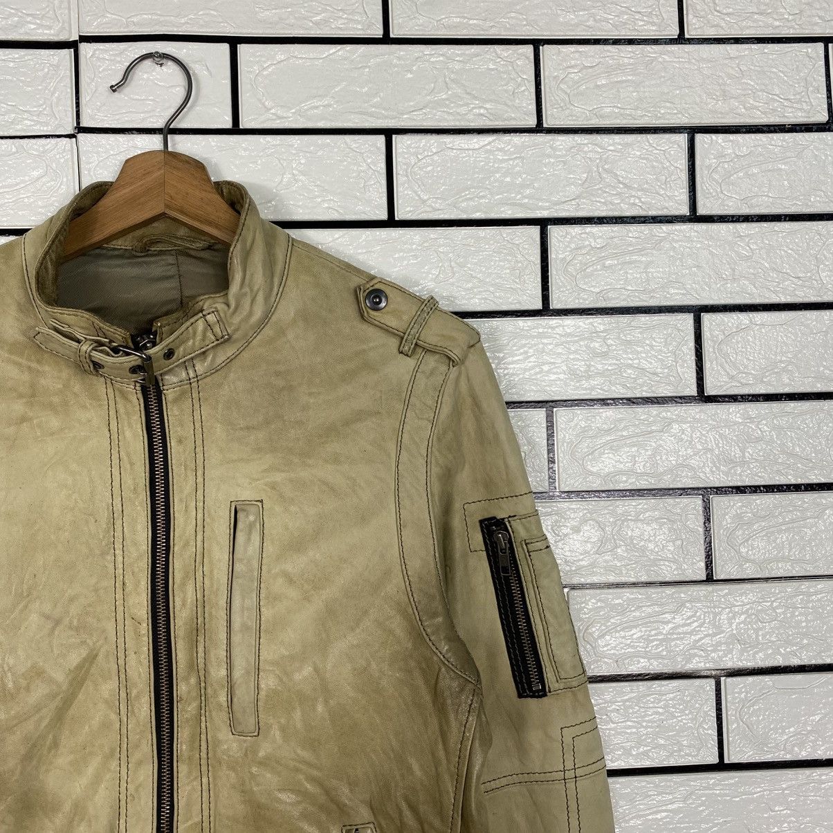 Japanese Brand 📌Vintage Cafe Racer Leather Jacket GGPX Issey Miyake Size US M / EU 48-50 / 2 - 7 Thumbnail