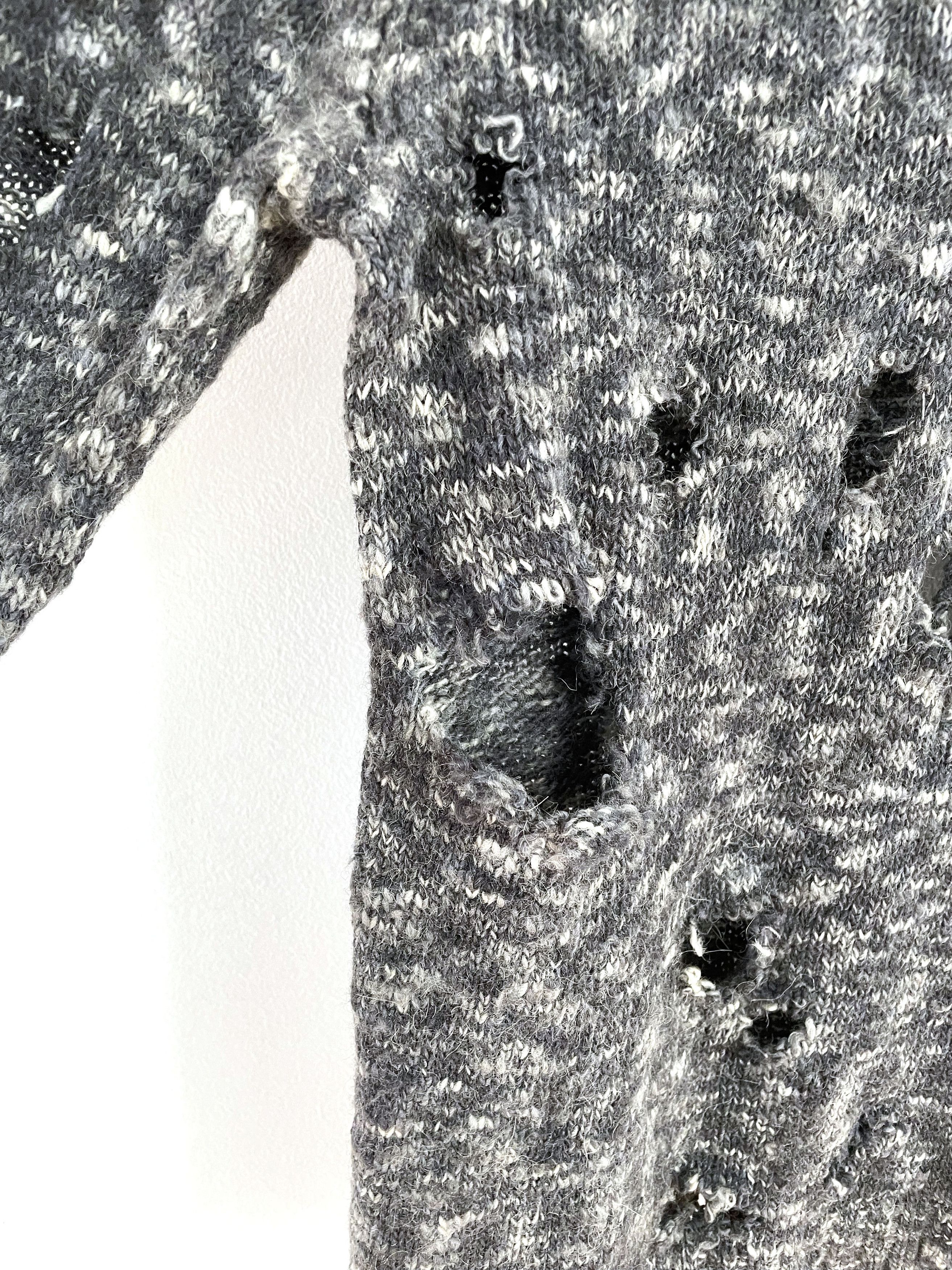 Yohji Yamamoto AAR Distressed Knit Sweater Size US M / EU 48-50 / 2 - 6 Thumbnail
