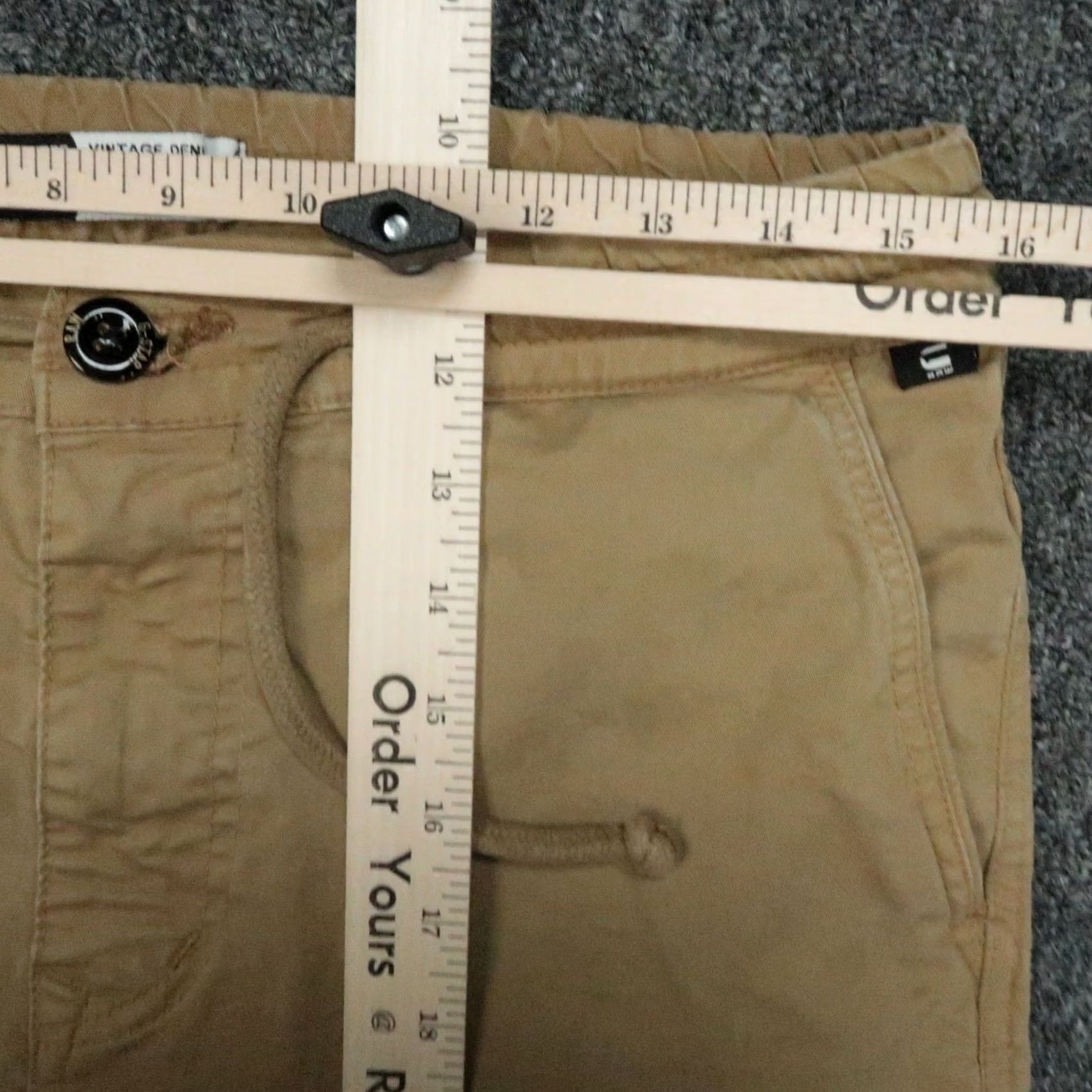 G-Star G-Star RAW Pants Mens Medium Beige Cargo Trouser Drawstring Front Flat Front Cotton Regular Inseam 29in Pockets Size US 31 - 7 Thumbnail