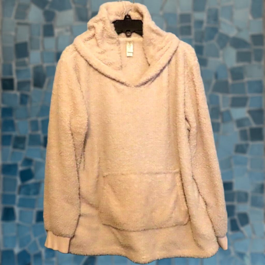 Jessica Simpson VINTAGE Jessica Simpson Hoodie XL Cream V-Neck Pullover Fuzzy Sherpa Women's Size XL / US 12-14 / IT 48-50 - 1 Thumbnail