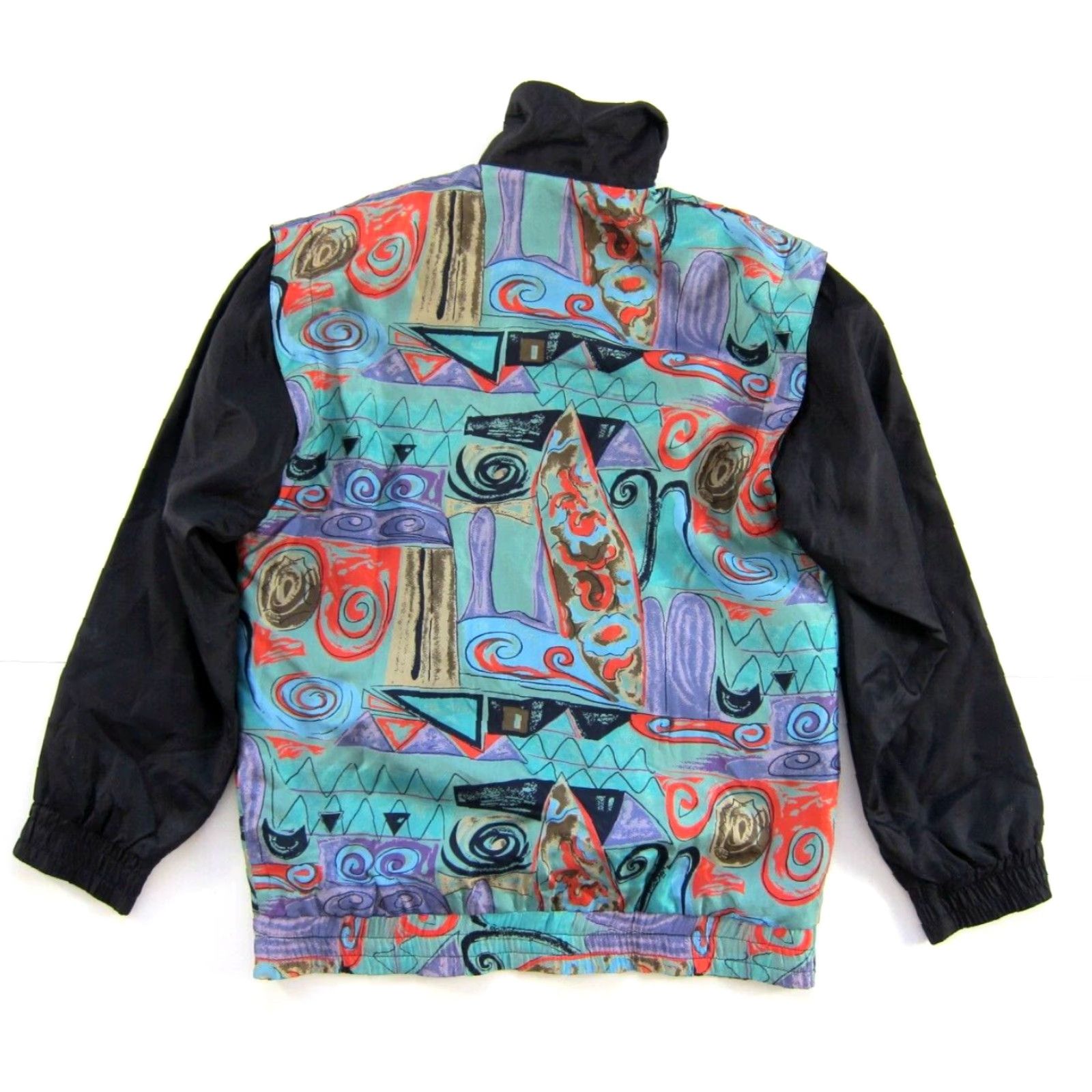 Oleg Cassini Vtg Oleg Cassini Silk Abstract Blue Windbreaker Jacket S-L Oversize Zip Women's Size S / US 4 / IT 40 - 2 Thumbnail