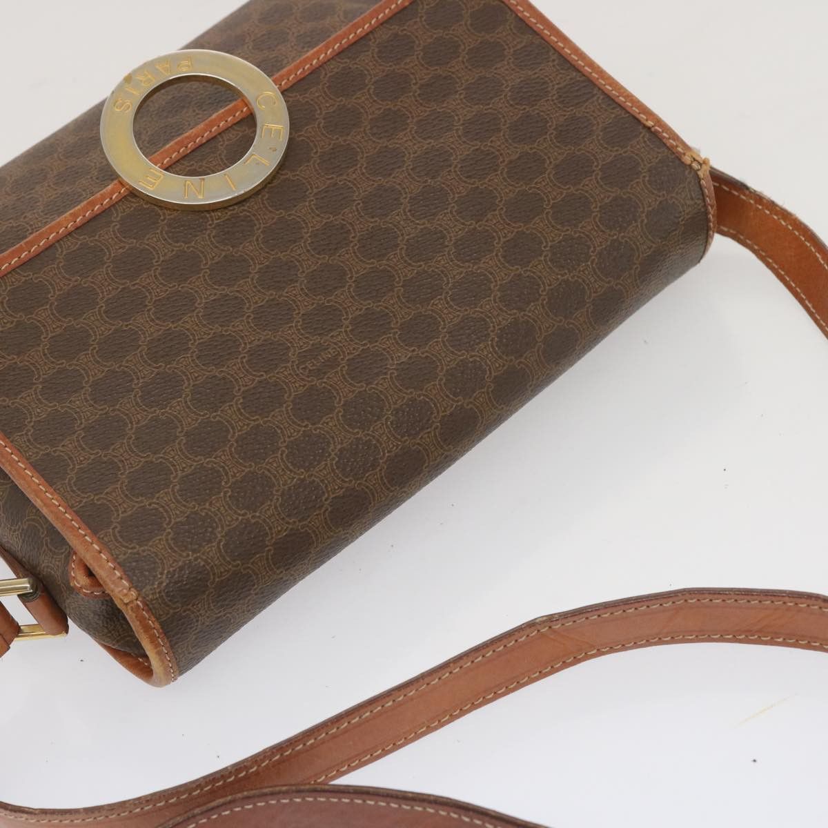 Celine CELINE Macadam Canvas Shoulder Bag Pvc Leather Brown Size ONE SIZE - 6 Thumbnail