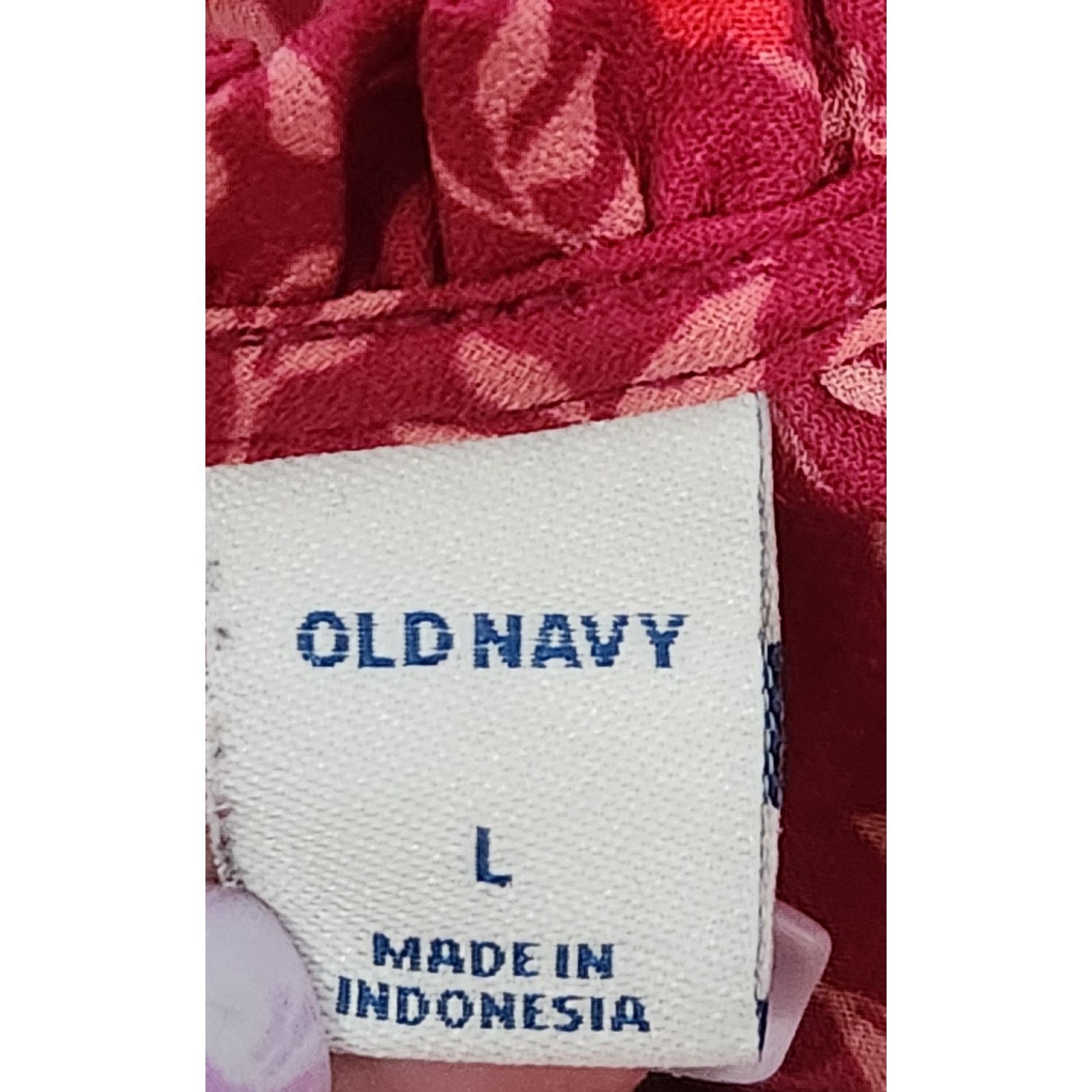 Other Old Navy Burgundy Floral Print Ruffled Hem Top L Lightweight Size L / US 10 / IT 46 - 5 Thumbnail