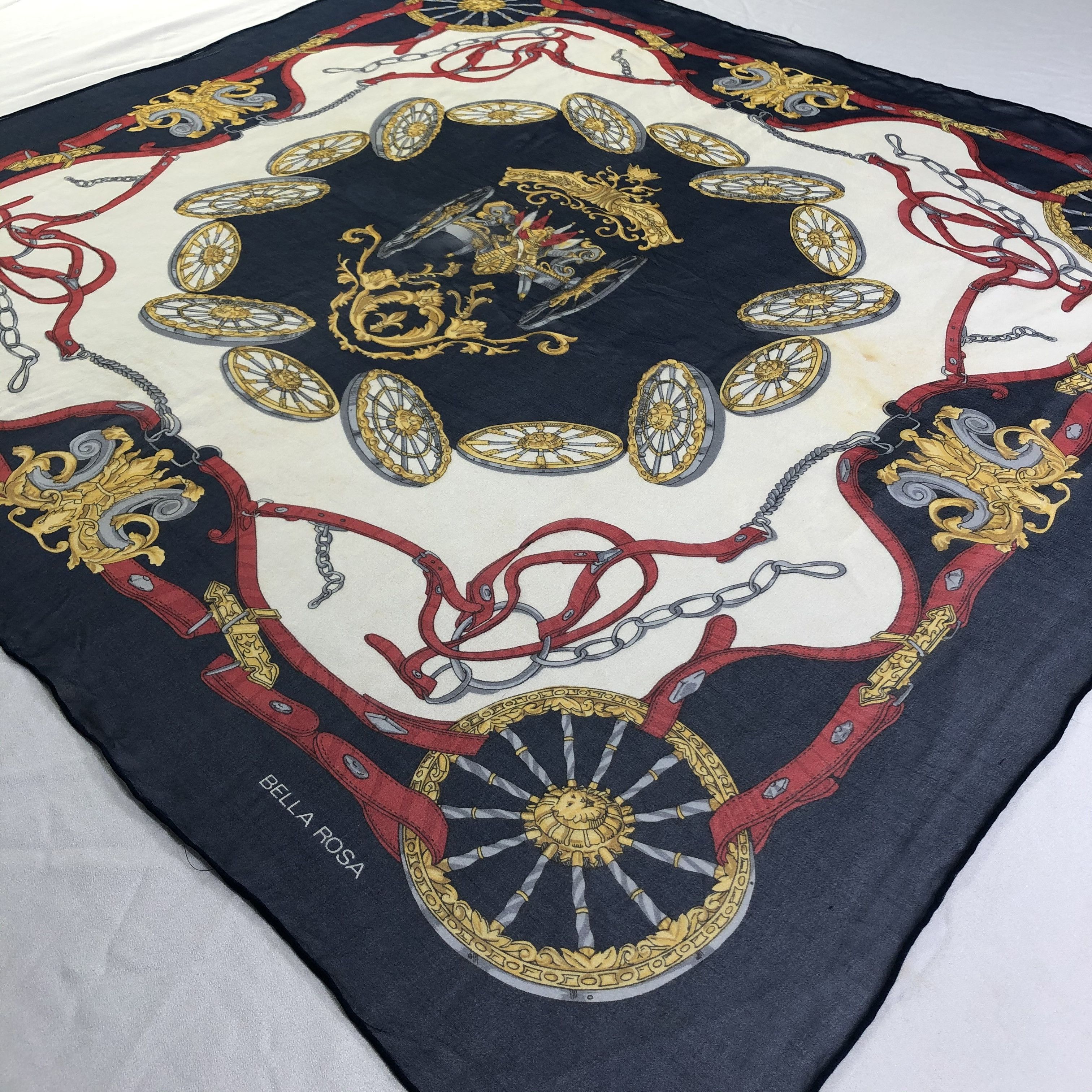 Vintage Vintage Bella Rosa Silk Scarf Size ONE SIZE - 4 Thumbnail