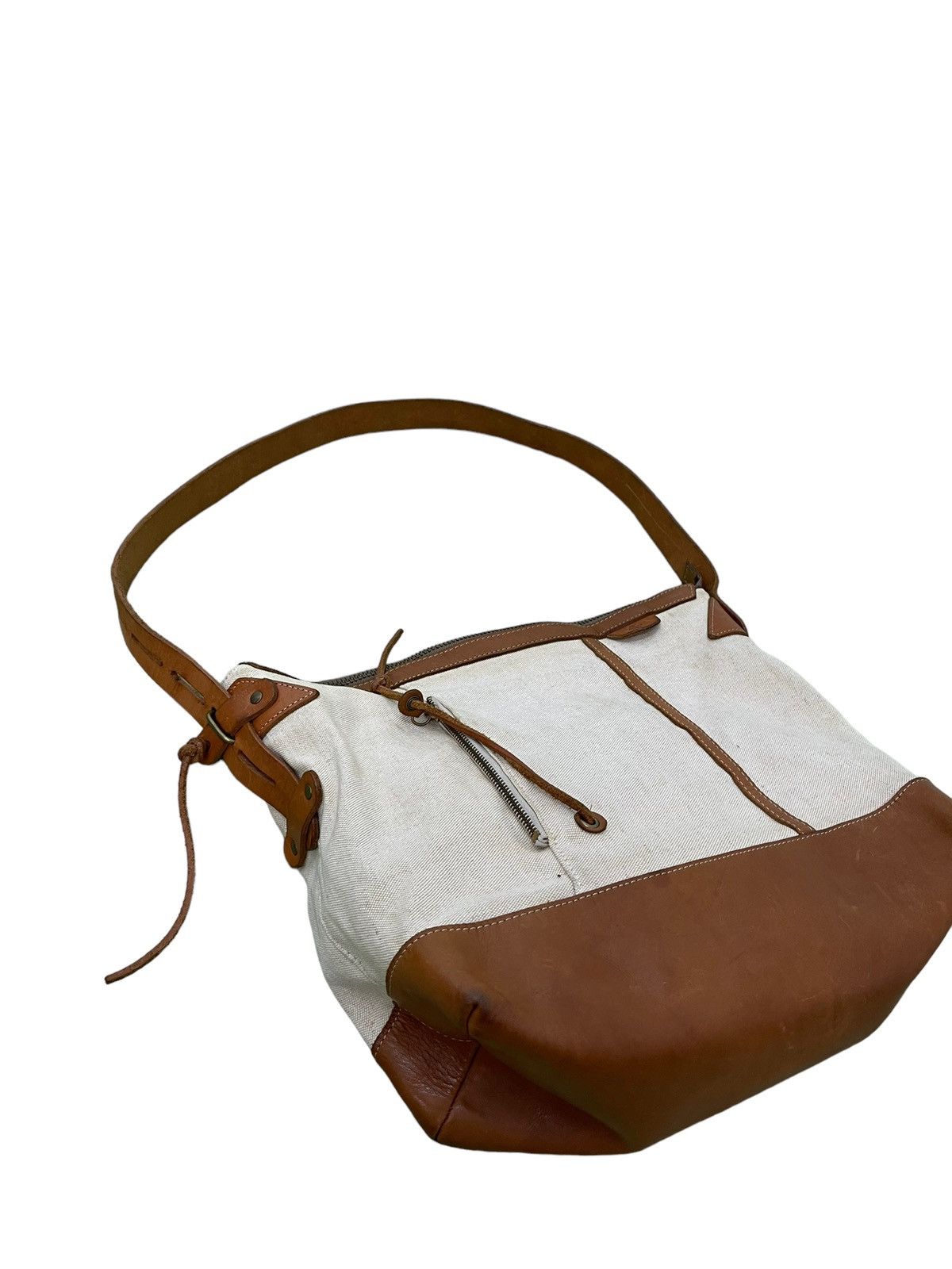 Japanese Brand Messenger Bag Teha Amana Leather Cotton Canvas Size ONE SIZE - 5 Thumbnail