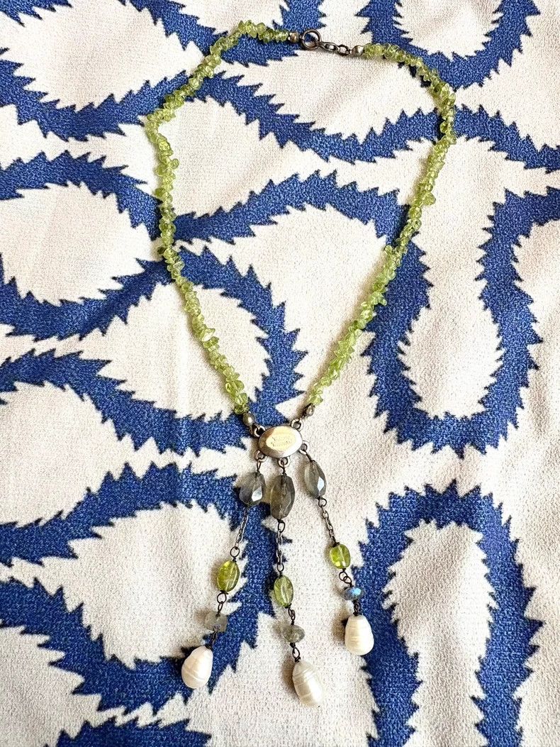 Vivienne Westwood Vivienne Westwood Green Olive Stone Pearl Necklace Size ONE SIZE - 6 Thumbnail