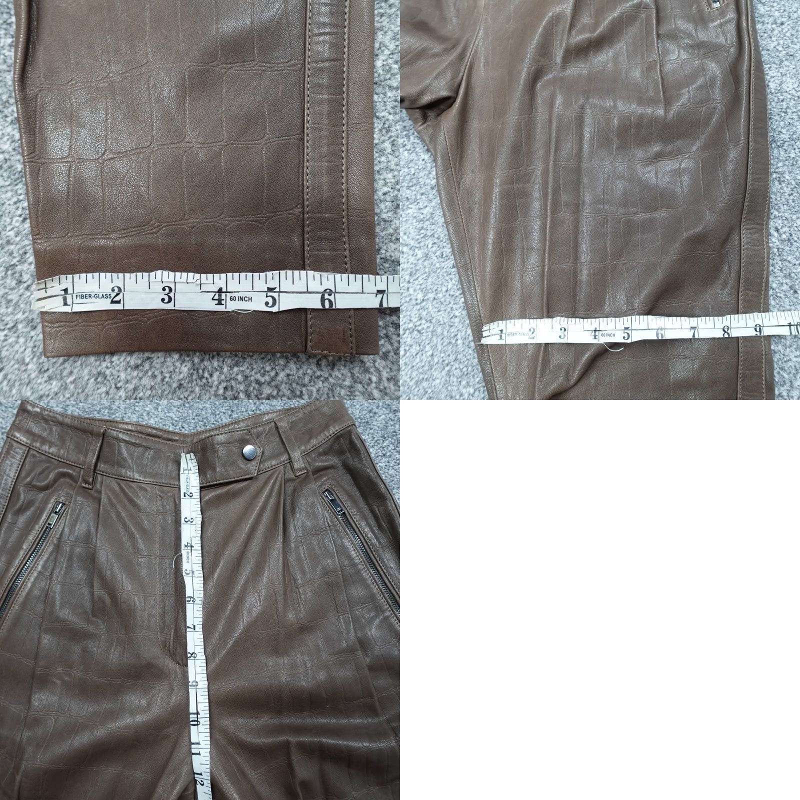 Reiss Reiss Trousers Womens Brown Leather 8 Crock Effect Size 30" / US 8 / IT 44 - 9 Thumbnail