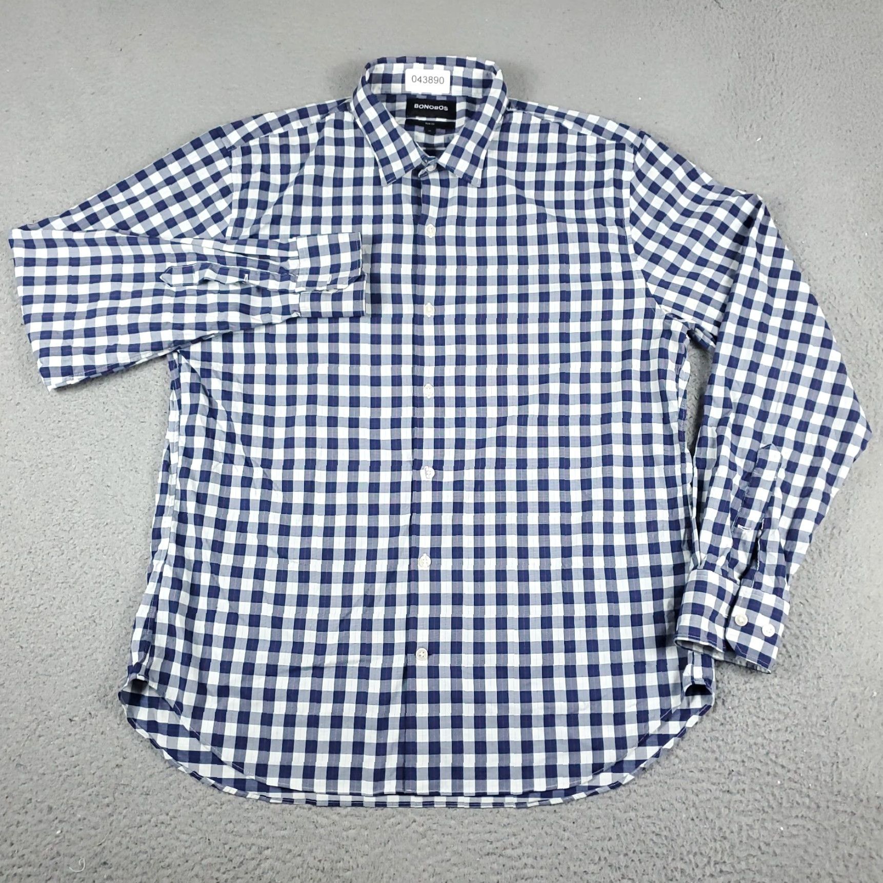 Bonobos Bonobos Shirt Mens XL Blue Plaid Casual Button-Up Long Sleeve Shirt Size US XL / EU 56 / 4 - 2 Thumbnail