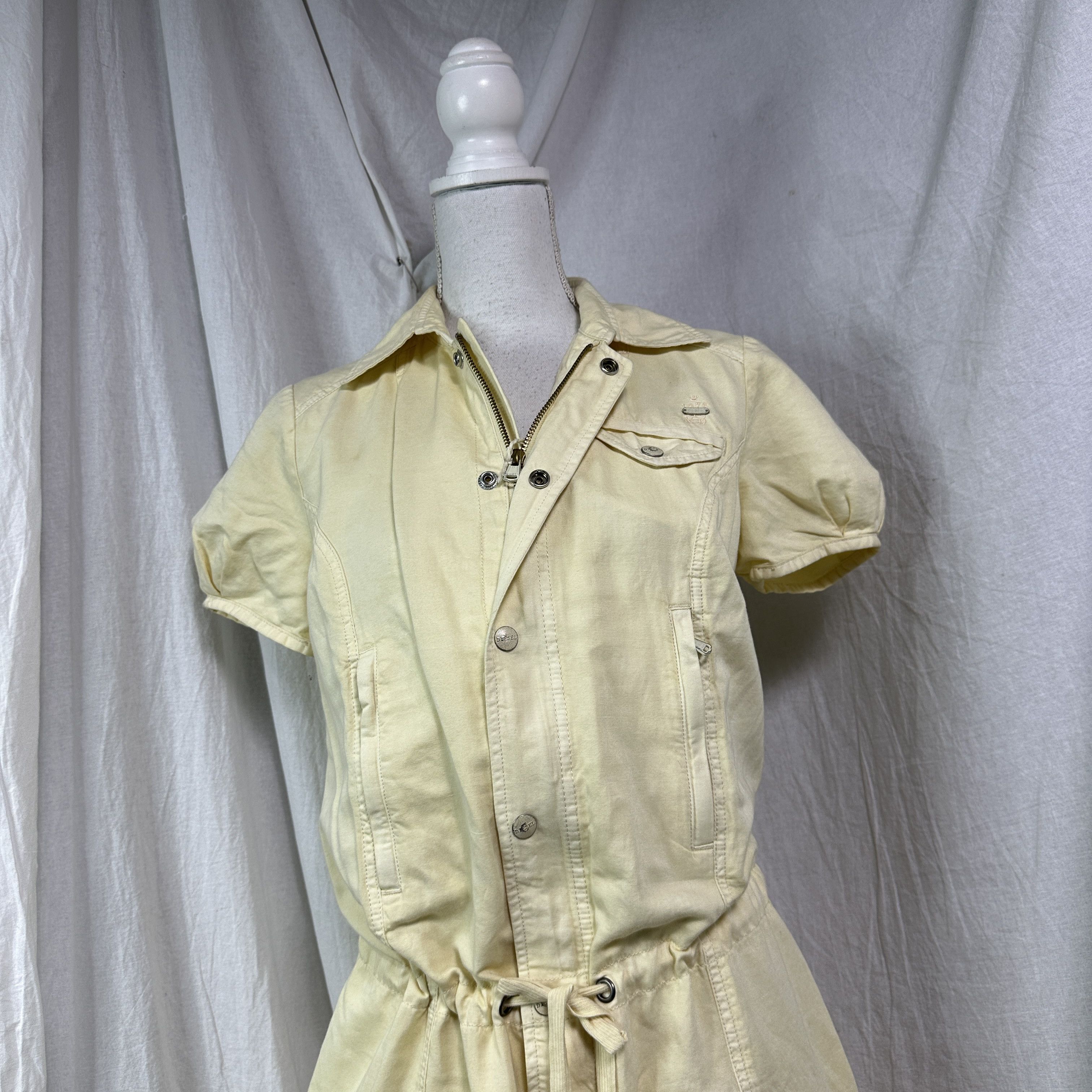 Diesel Vintage Avant Garde Diesel Butter Yellow Dress 00s Size M / US 6-8 / IT 42-44 - 2 Thumbnail