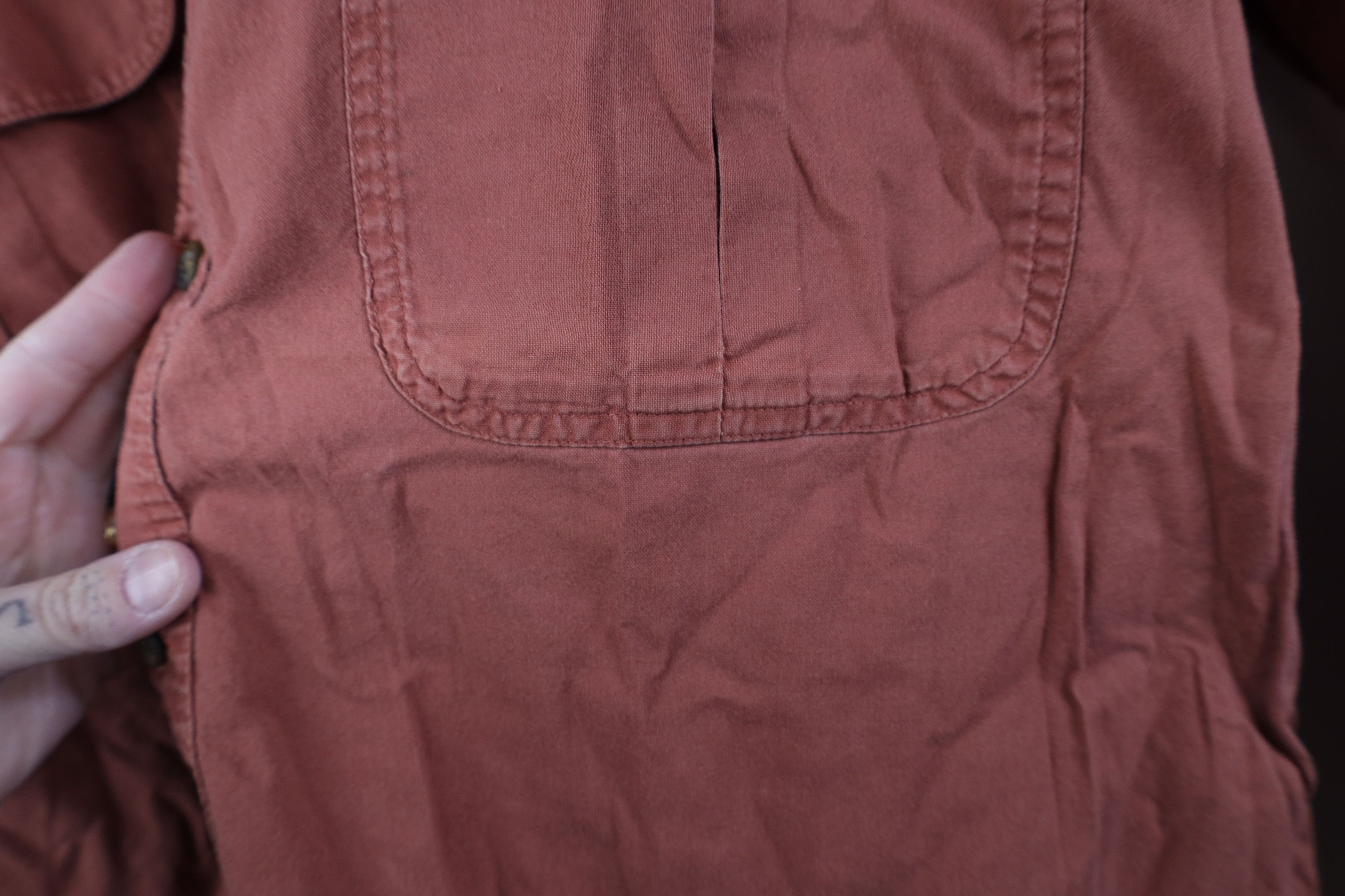 Cabelas Vintage 90s Cabelas Patch Collared Button Shirt Red Cotton Size US L / EU 52-54 / 3 - 4 Thumbnail