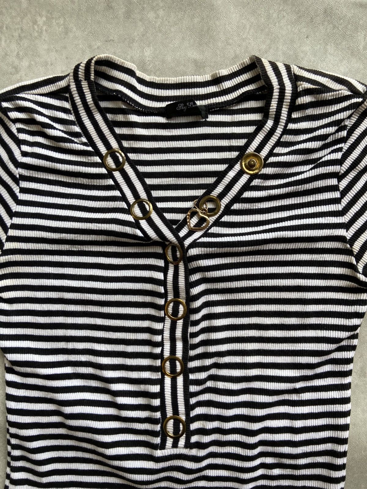 Beauty Beast × If Six Was Nine × Japanese Brand Sly Bombex Striped Love Tshirt Size M / US 6-8 / IT 42-44 - 2 Thumbnail